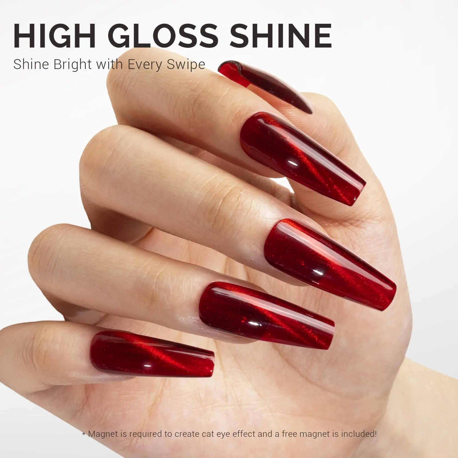 Jeweliver Cat Eye Gel Polish 0.5 fl oz/15ml - Blood Red C3109