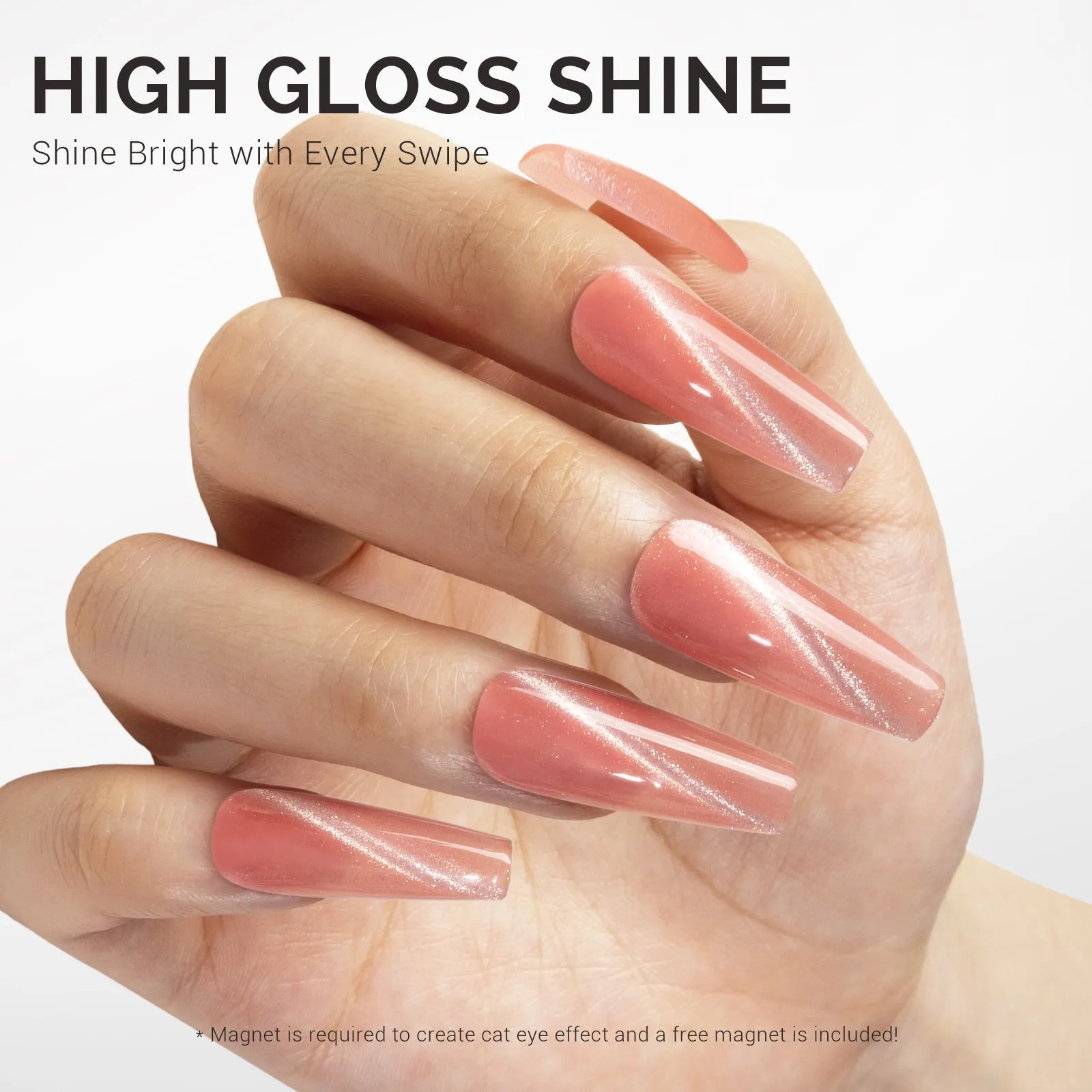 Jeweliver Cat Eye Gel Polish 0.5 fl oz/15ml -  Coral Pink C45