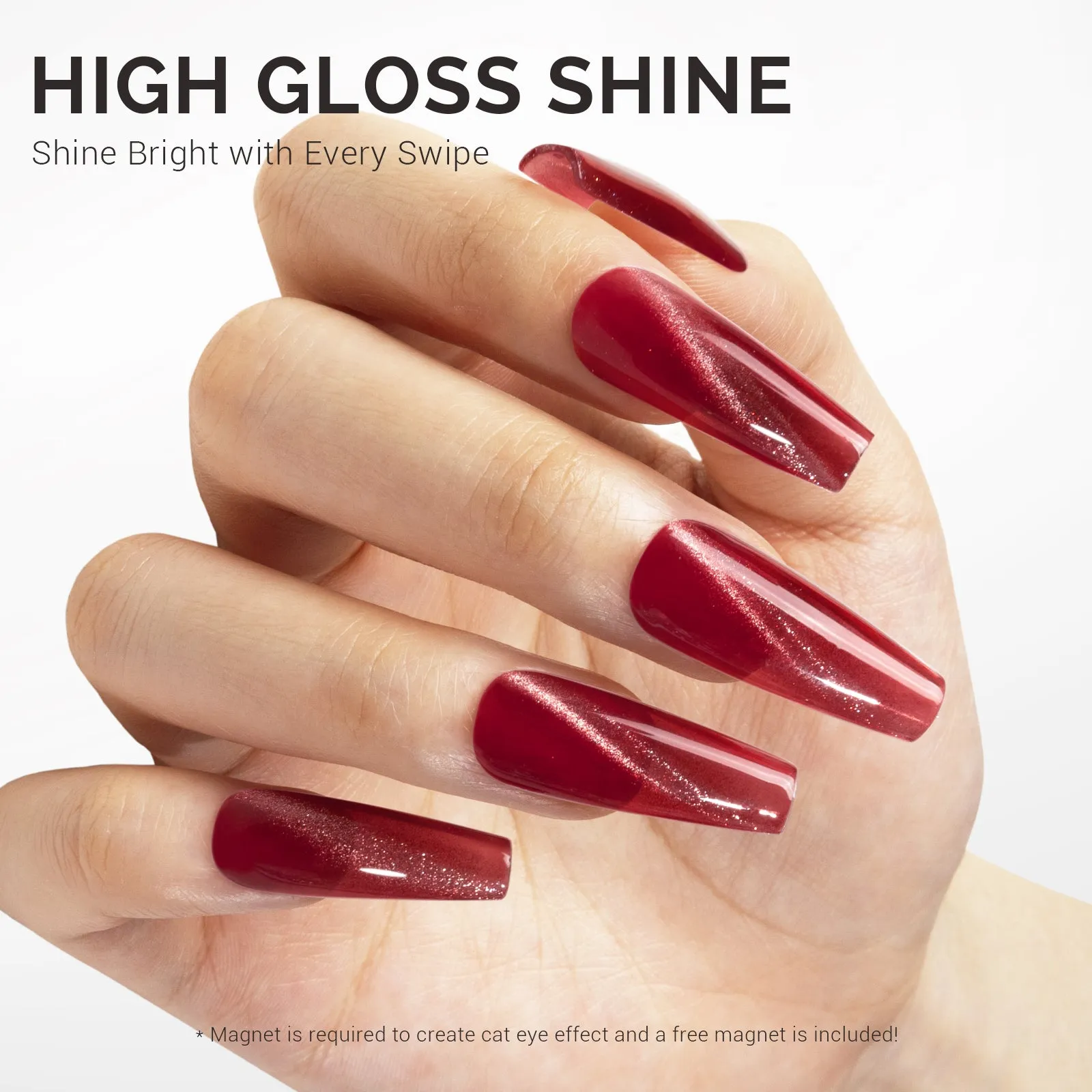 Jeweliver Cat Eye Gel Polish 0.5 fl oz/15ml -  Pigeon's Blood Red C66