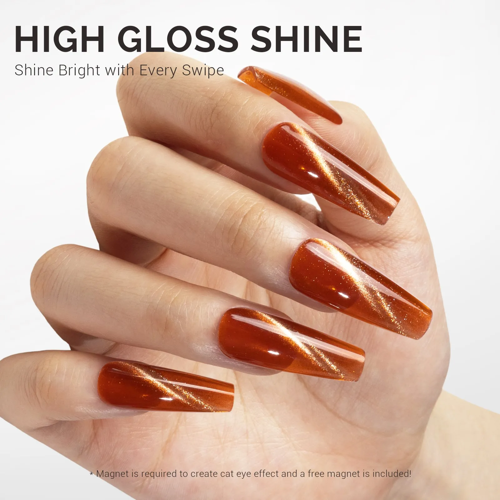 Jeweliver Cat Eye Gel Polish 0.5 fl oz/15ml -  Red Orange C68