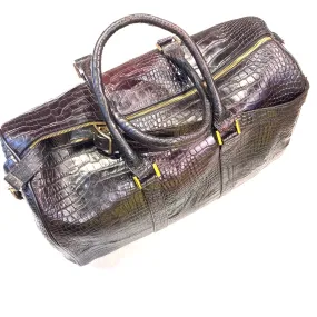 Kashani Black Cherry Full Alligator Body Duffle Bag