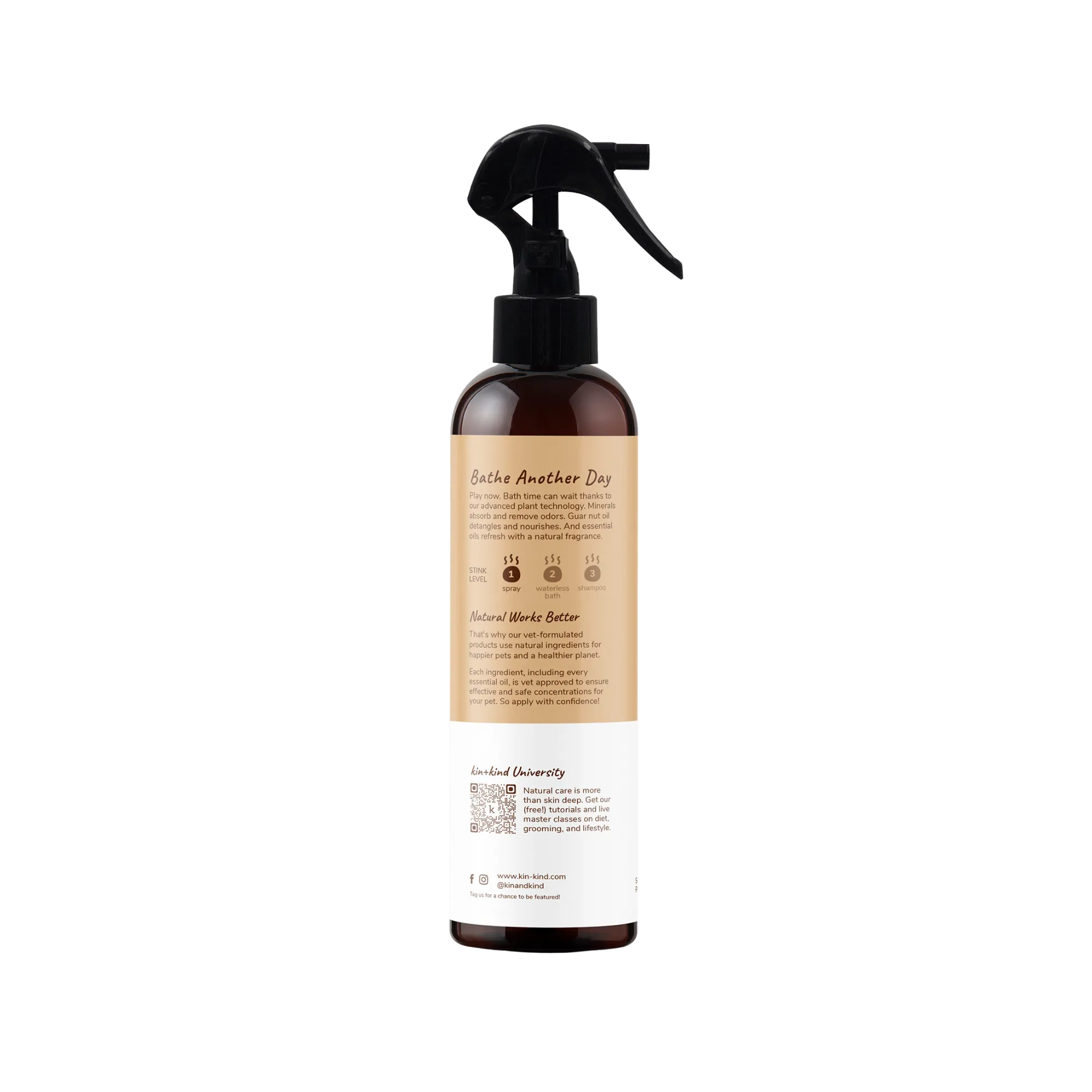 Kin   Kind Almond & Vanilla Natural Coat Spray for Dog Smells 12 oz