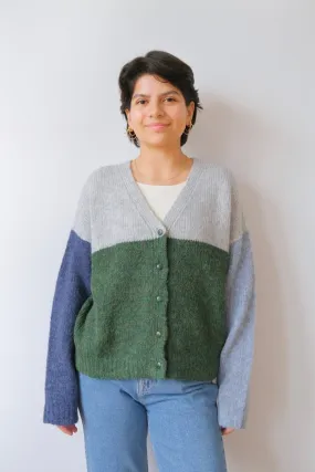 knit cardigan - delta - lake colors