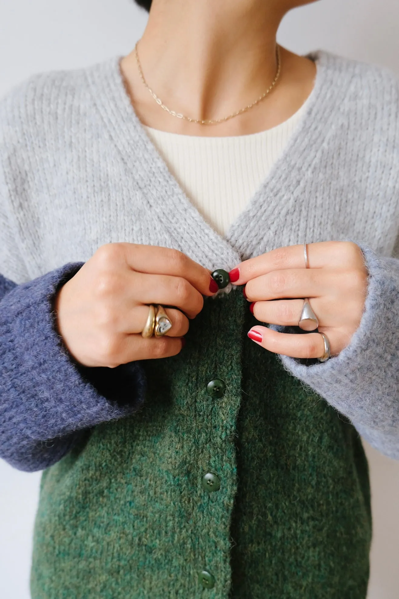 knit cardigan - delta - lake colors