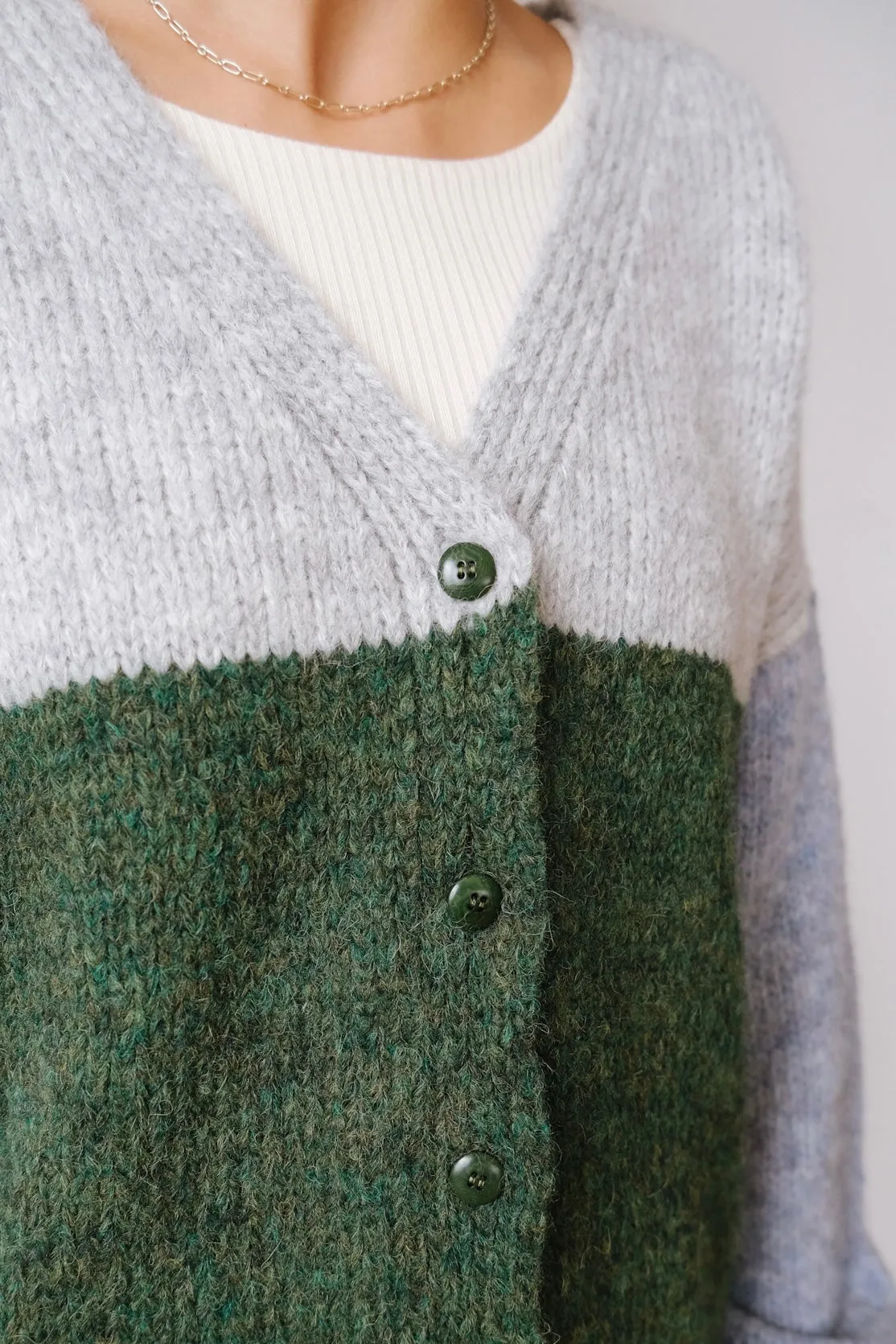 knit cardigan - delta - lake colors