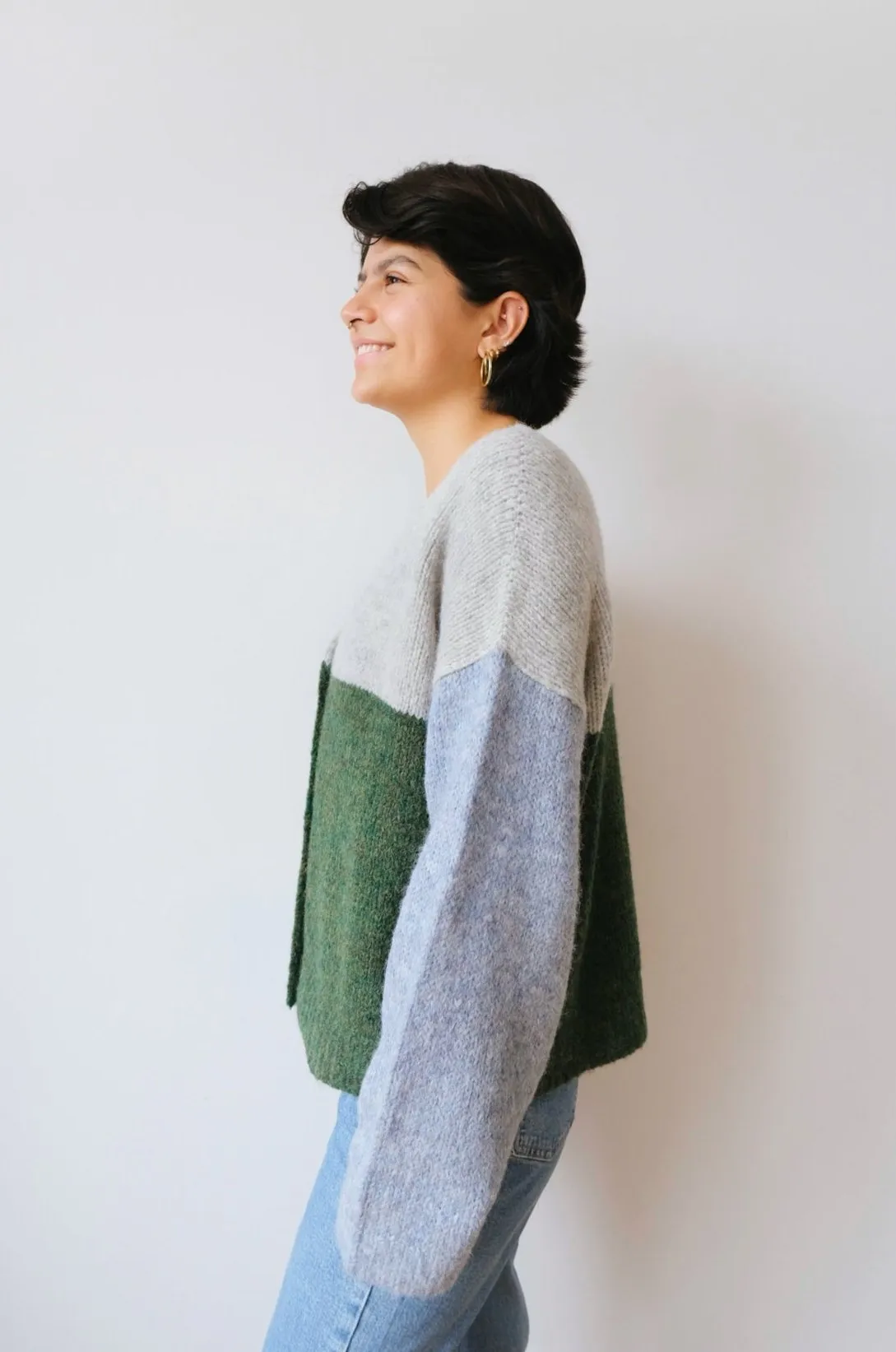 knit cardigan - delta - lake colors