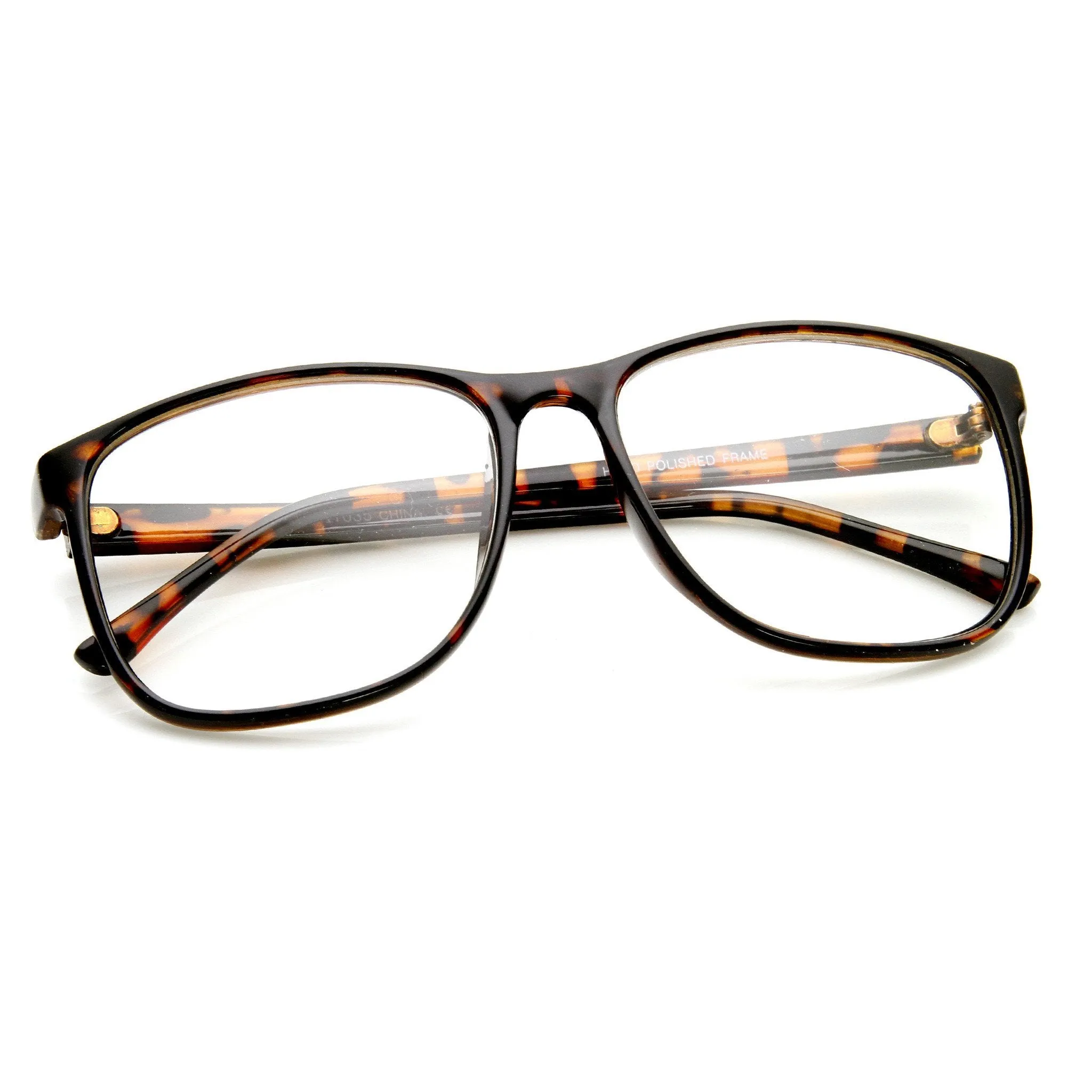 Large Retro Nerd Hipster Fashion Clear Lens Glasses