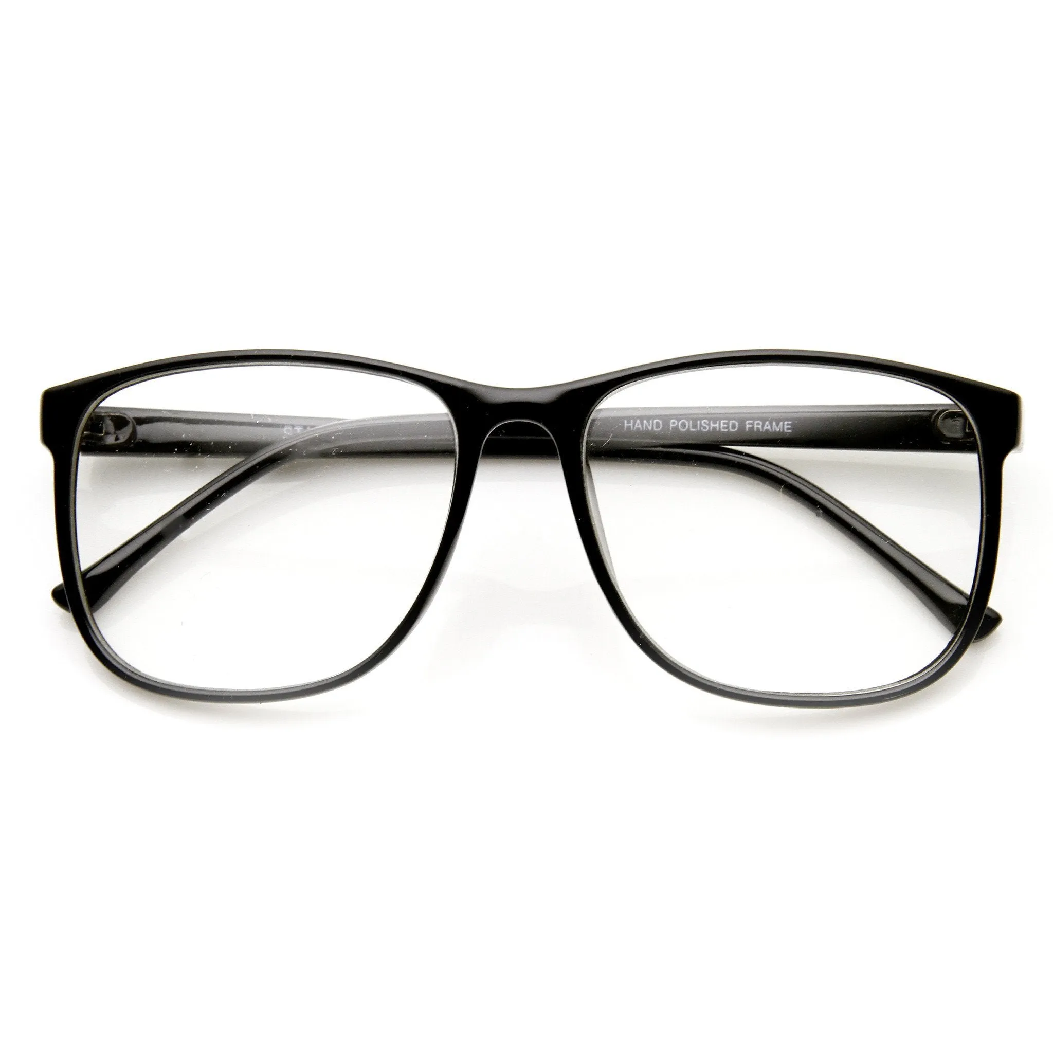 Large Retro Nerd Hipster Fashion Clear Lens Glasses