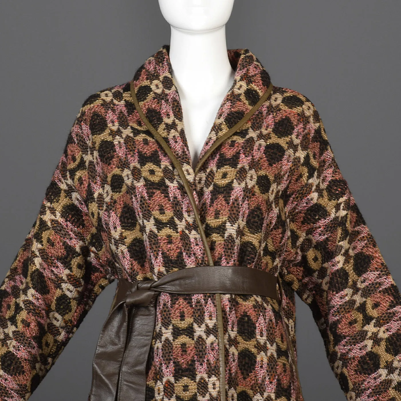 Late 1960s Bonnie Cashin Sills Bohemian Tweed Separates with Leather Trim