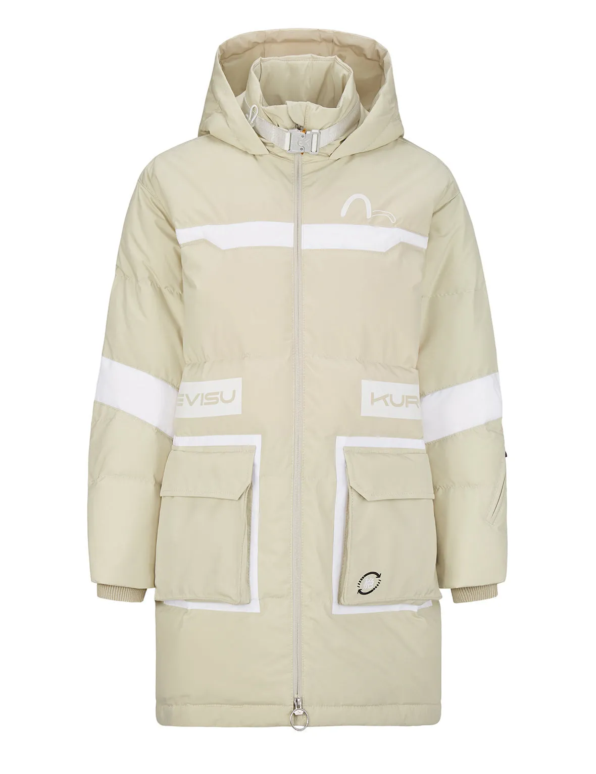 Logo Print Padded Coat