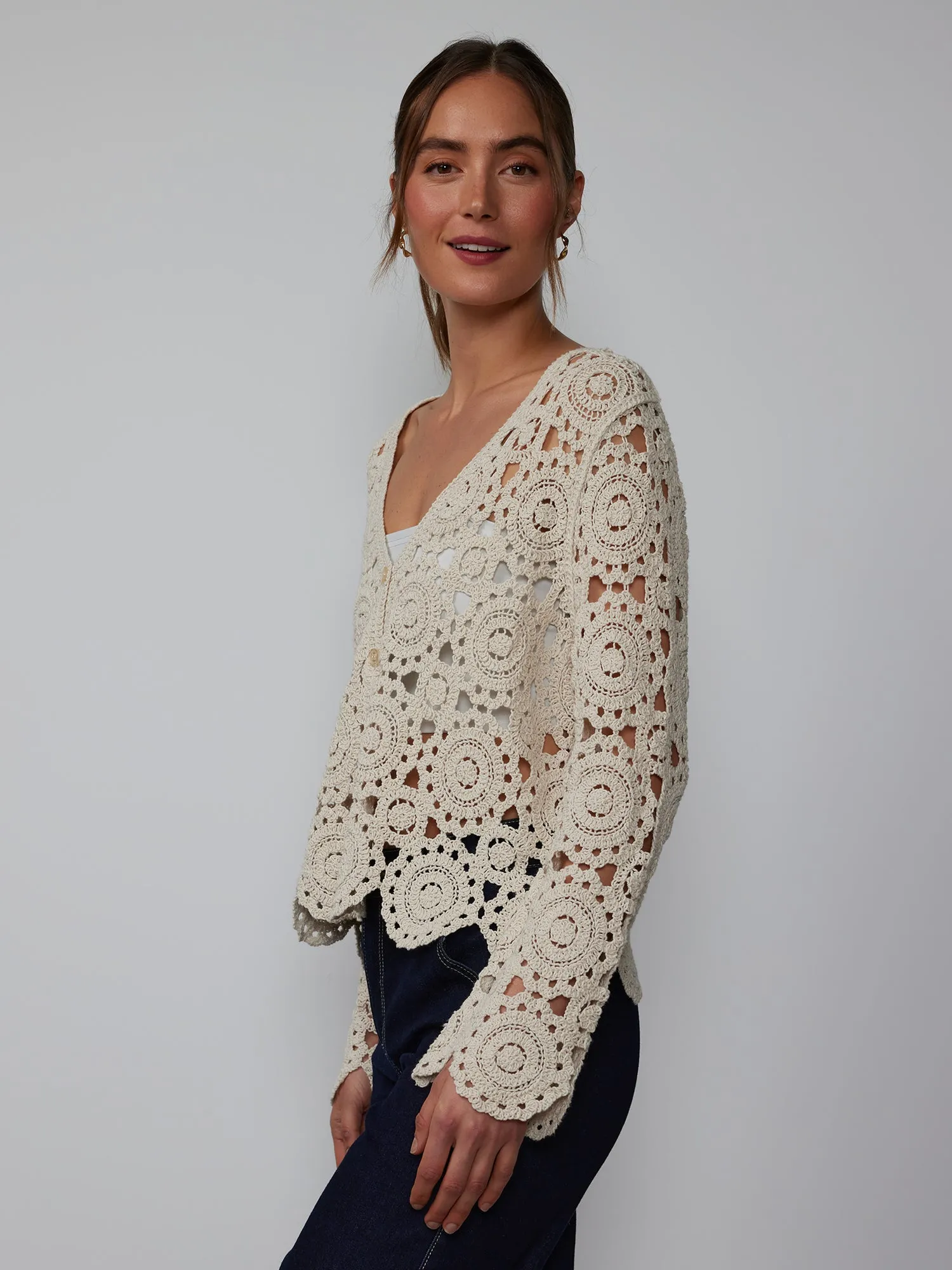 Long Sleeve Crochet Cardigan