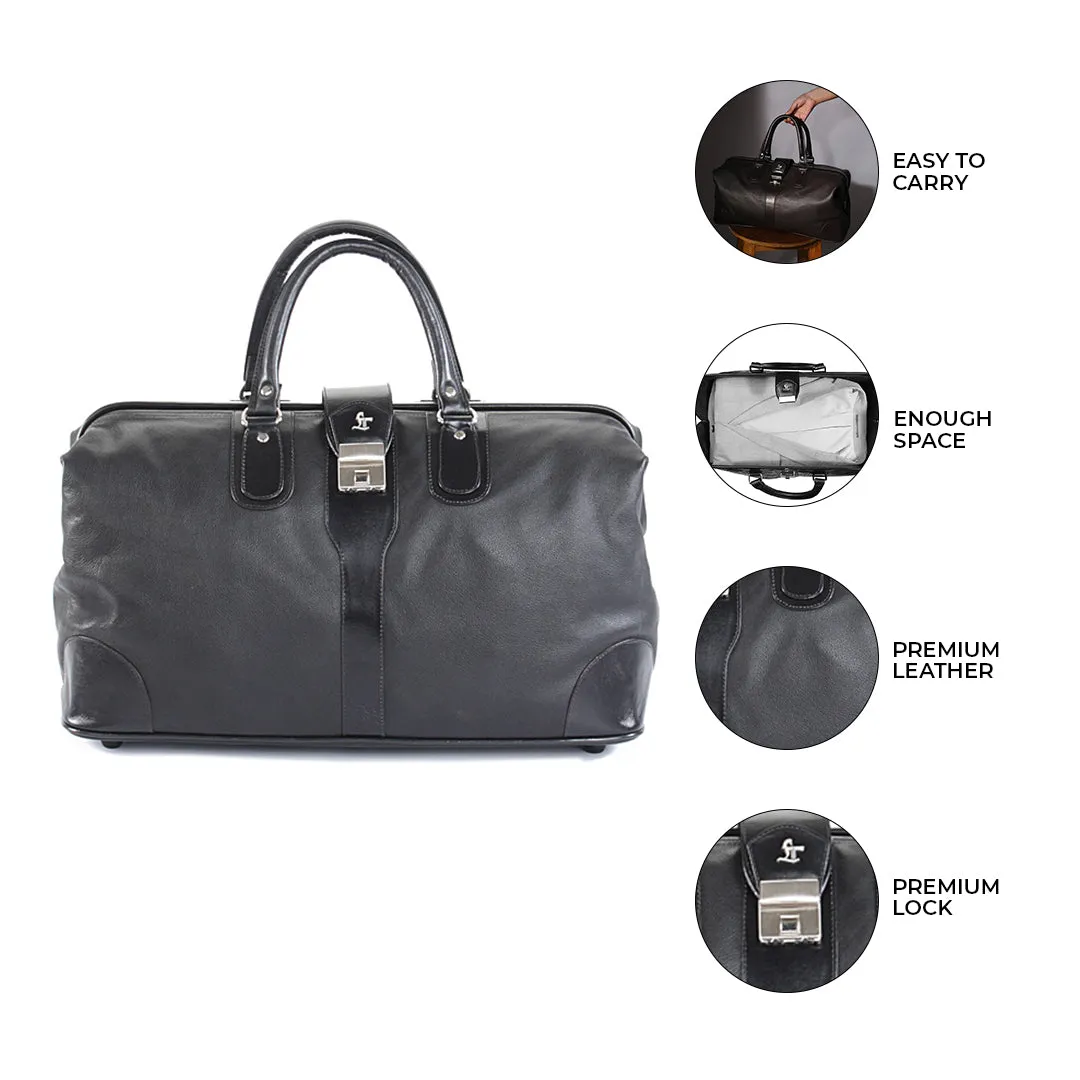 Luxury 97 | Leather Duffle Bag For Men | For Travel | Colour: Black, Brown & Blue