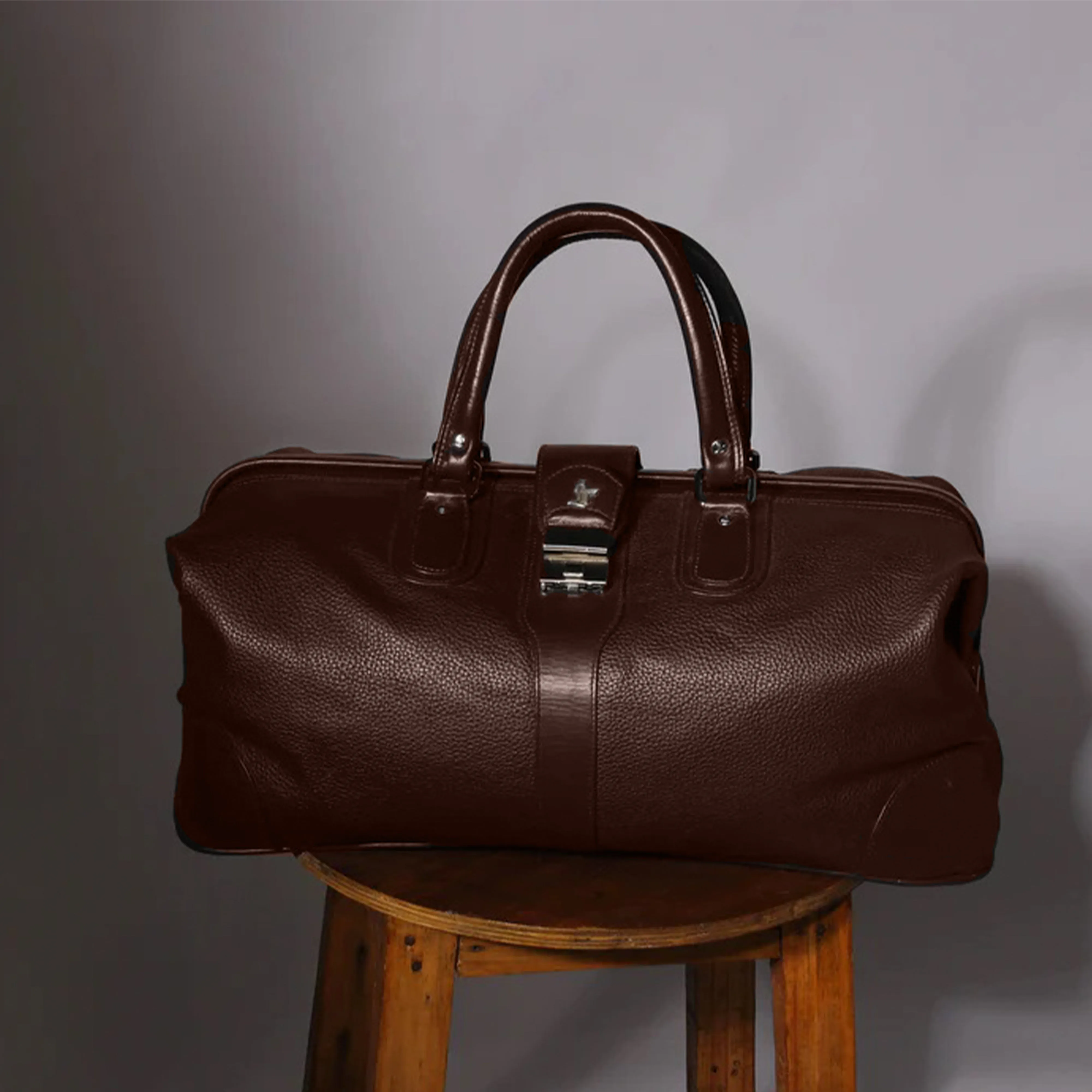 Luxury 97 | Leather Duffle Bag For Men | For Travel | Colour: Black, Brown & Blue