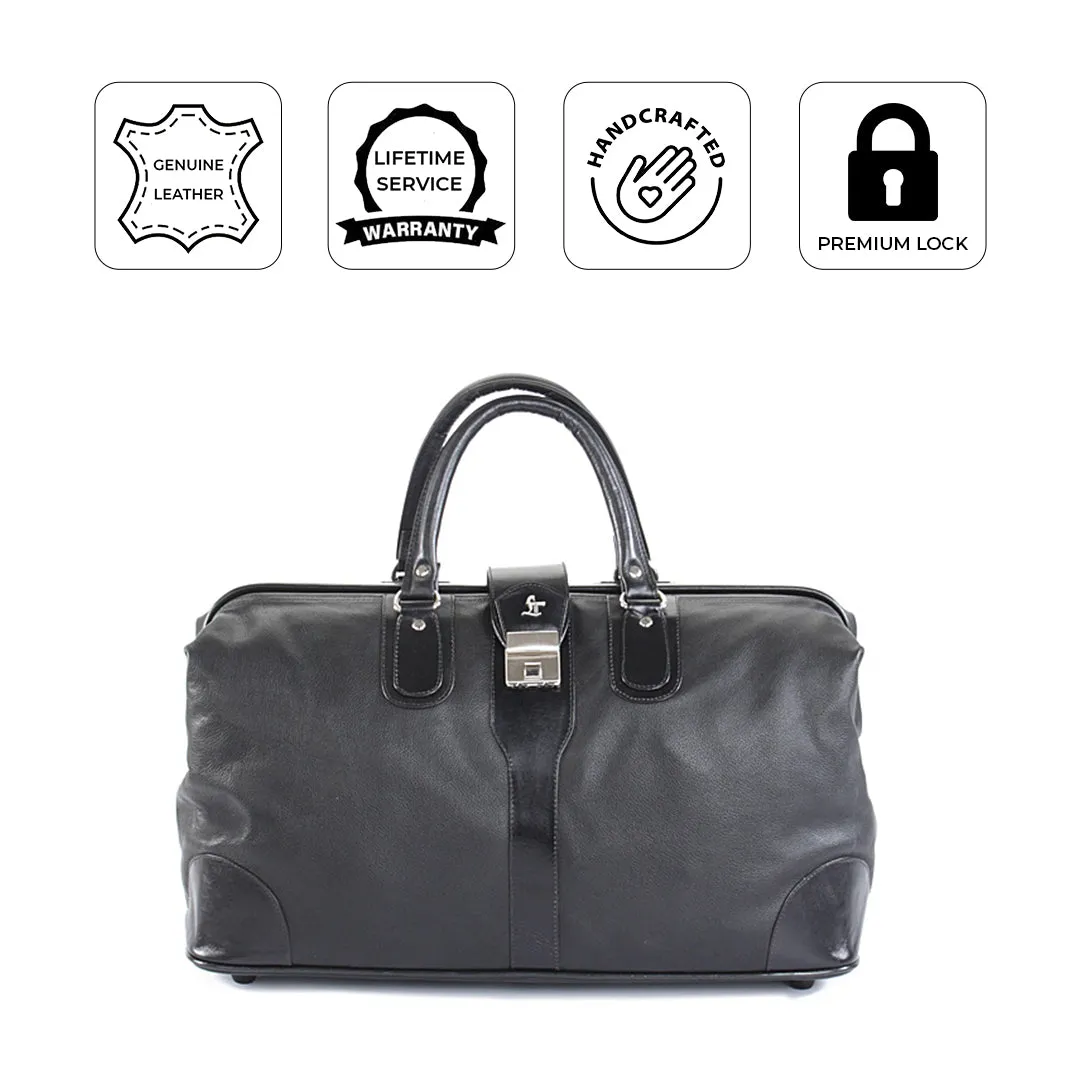 Luxury 97 | Leather Duffle Bag For Men | For Travel | Colour: Black, Brown & Blue