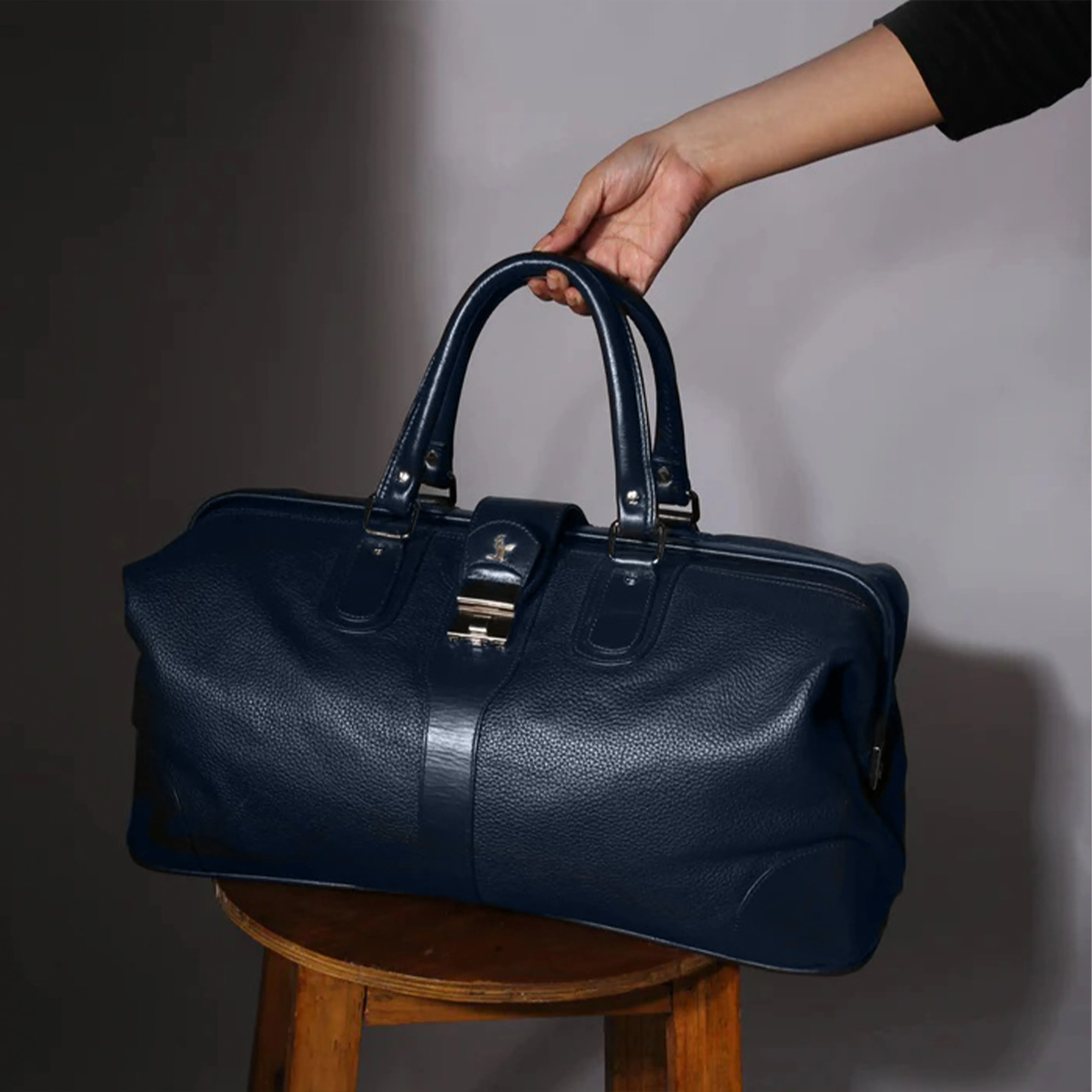 Luxury 97 | Leather Duffle Bag For Men | For Travel | Colour: Black, Brown & Blue