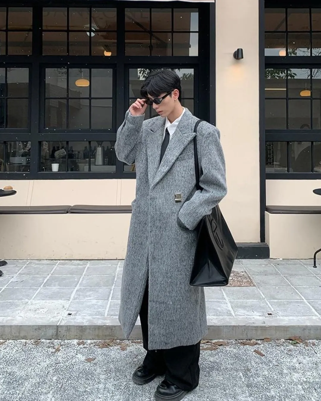 Luxury Grey Wool Coat OYC0020