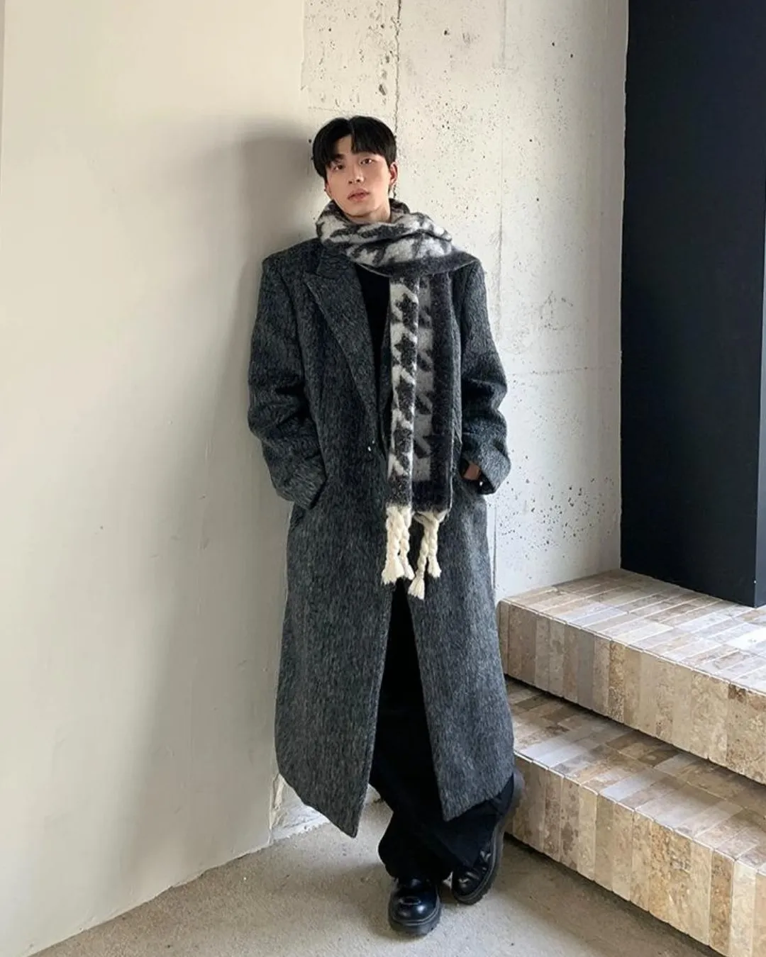 Luxury Grey Wool Coat OYC0020