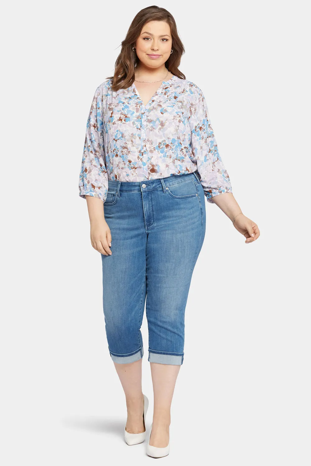 Marilyn Straight Crop Jeans In Plus Size - Stunning