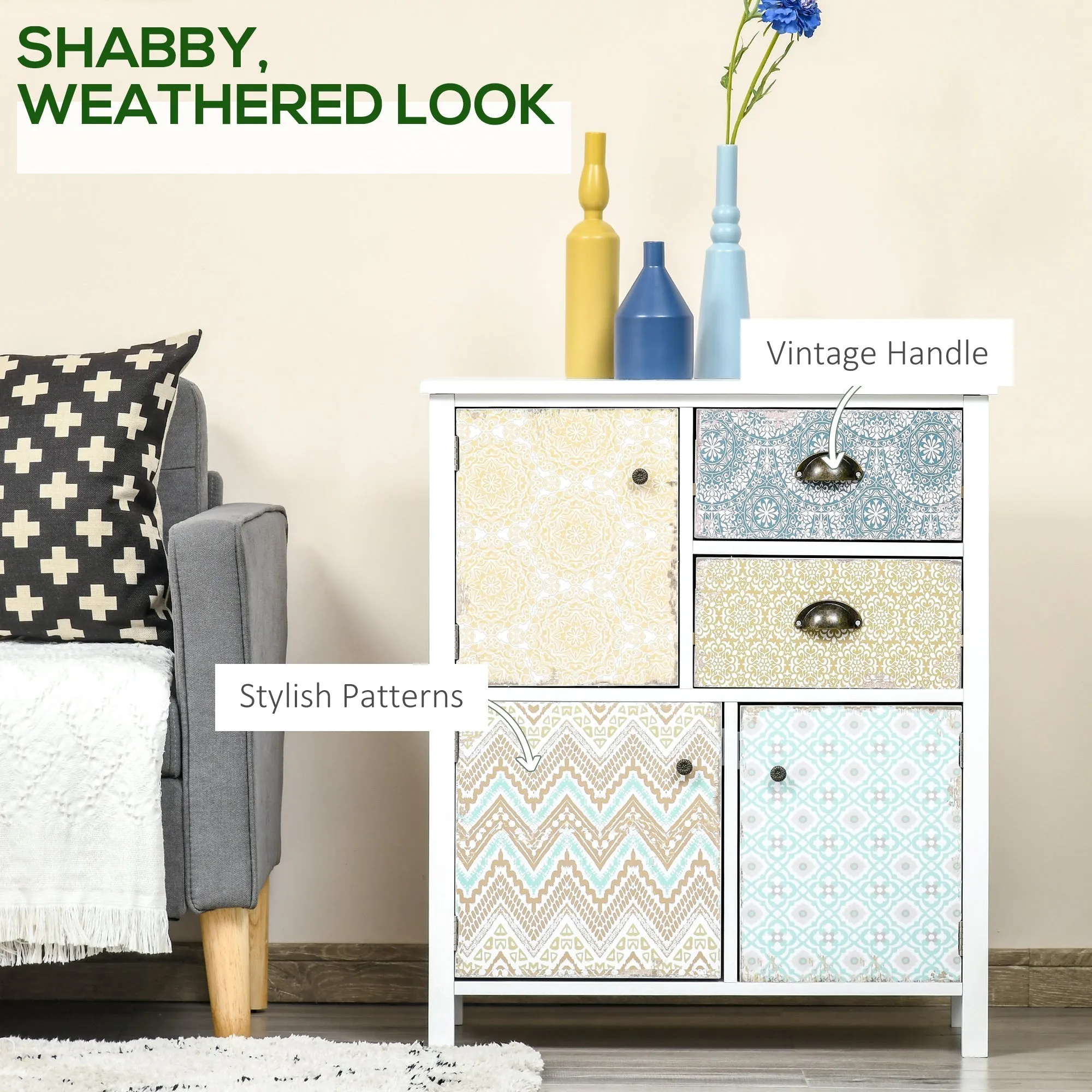 Medium-density fibreboard Shabby Chic Storage Chest