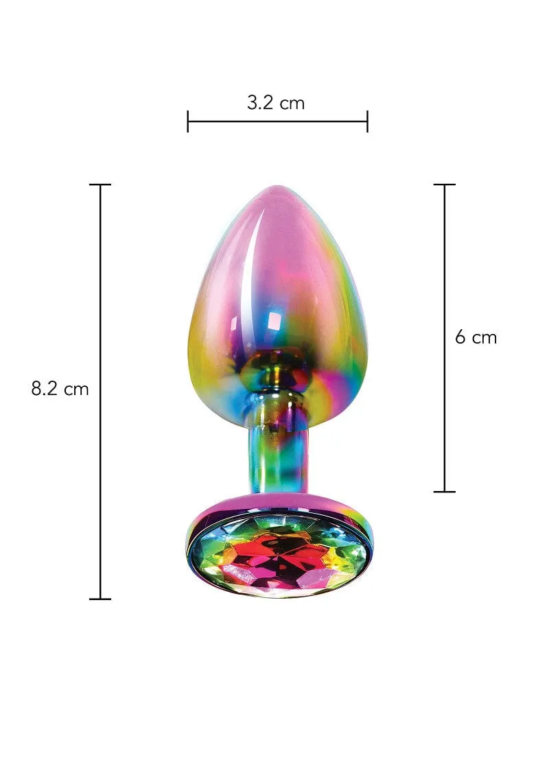 Medium Pride Butt Plug with Rainbow Jewel - Discontinued