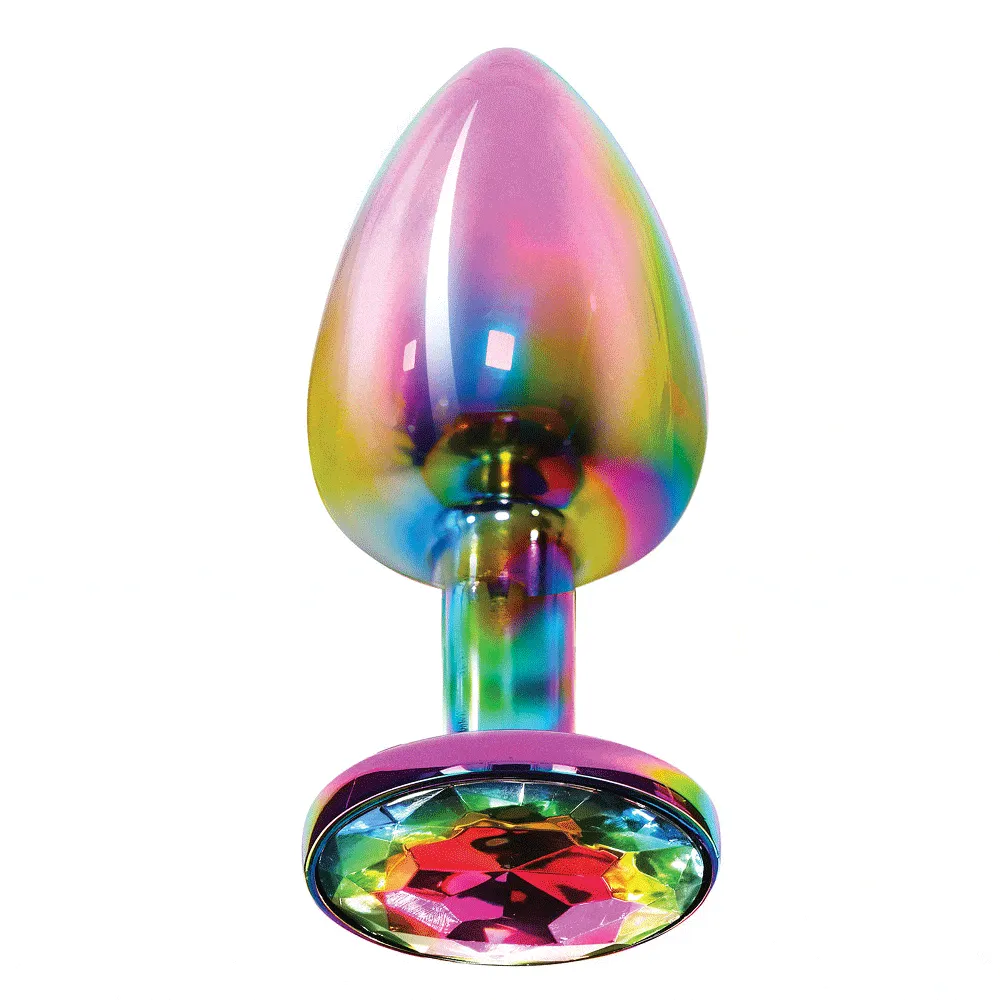 Medium Pride Butt Plug with Rainbow Jewel - Discontinued