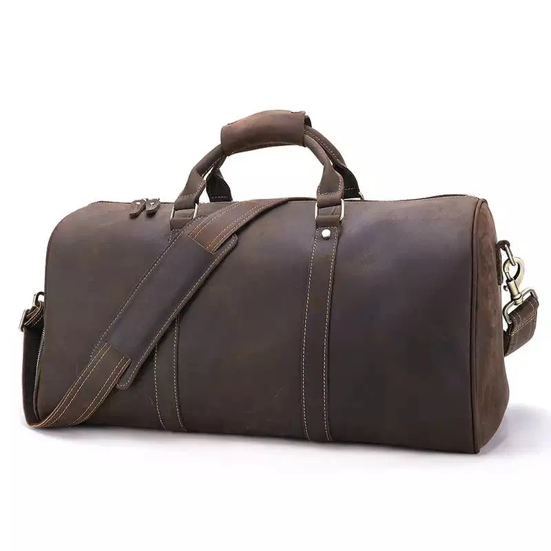 Men's Crazy Horse Leather Duffle Bag