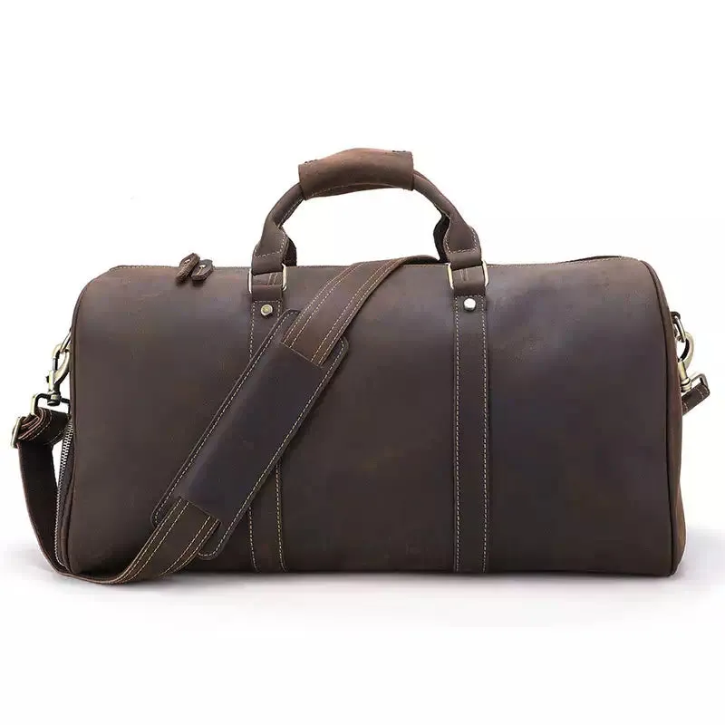 Men's Crazy Horse Leather Duffle Bag