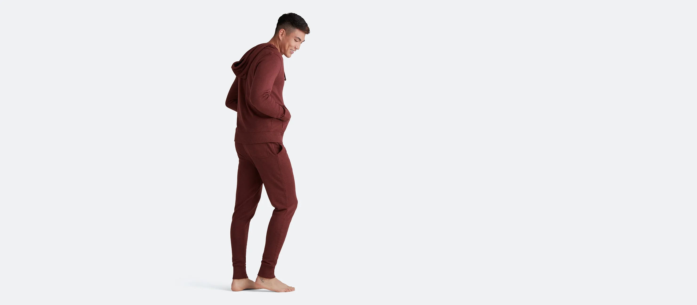 Men's French Terry Zip Hoodie | Heather Burgundy