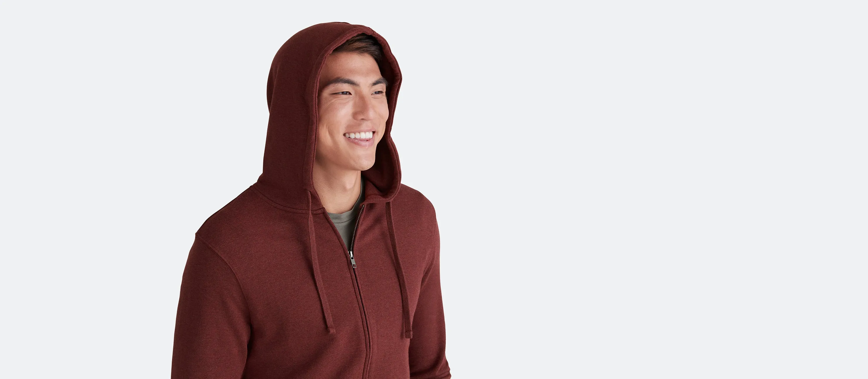 Men's French Terry Zip Hoodie | Heather Burgundy