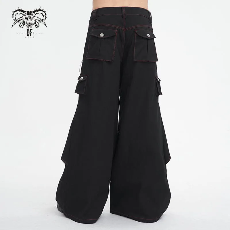 Men's Gothic Pin Studded Flared Pants