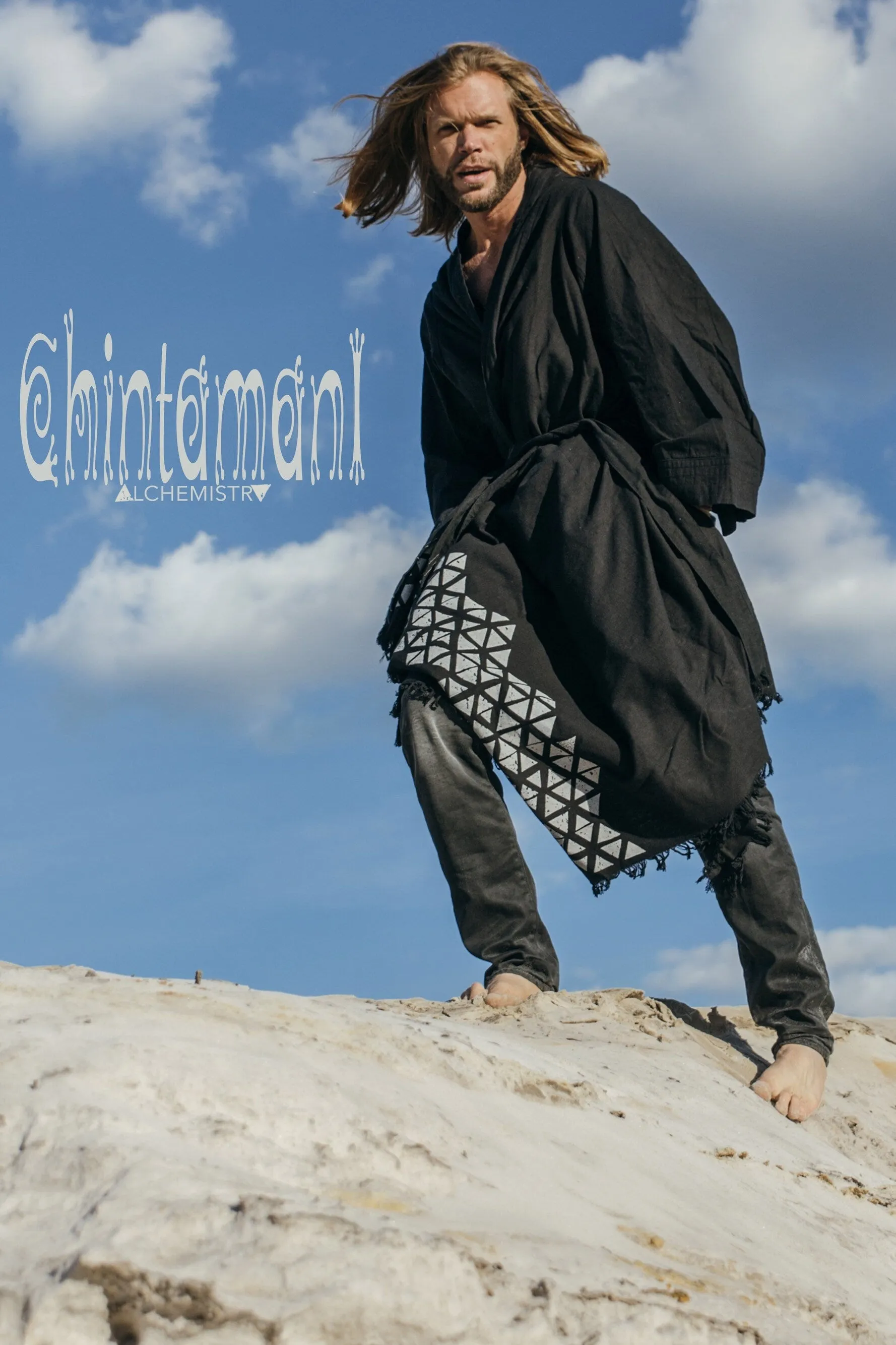 Mens Kimono Wrap Mantle ∆ Huge Wrap Cloak Poncho ∆ 100% Raw Cotton Cape Coat ∆ Black Kaftan Robe ∆ Kimono Cardigan ∆ Nomad Clothing