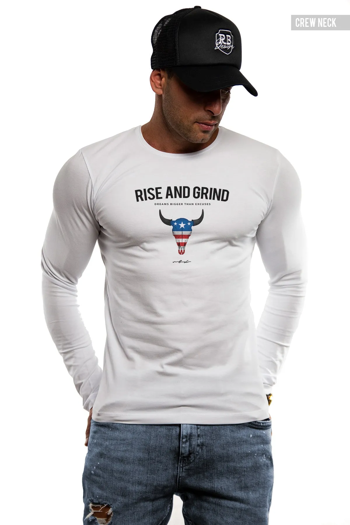 Mens Long Sleeve T-shirt "Rise and Grind" MD932