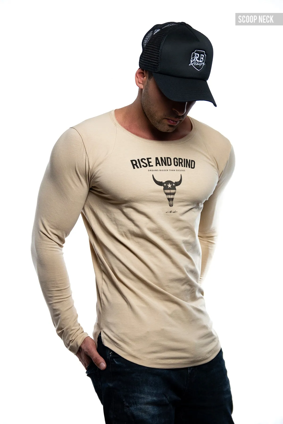 Mens Long Sleeve T-shirt "Rise and Grind" MD932