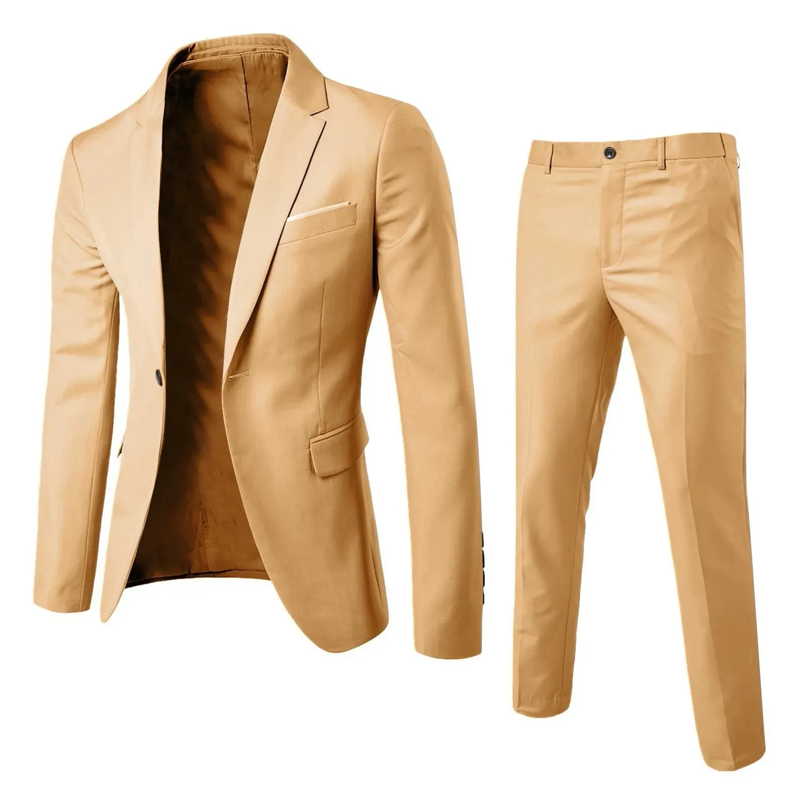 Men's Wedding Suit Elegant Blazer Pant Set