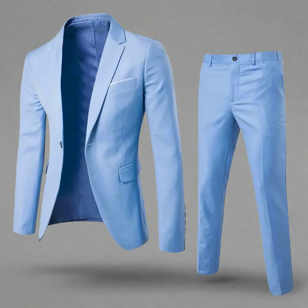 Men's Wedding Suit Elegant Blazer Pant Set