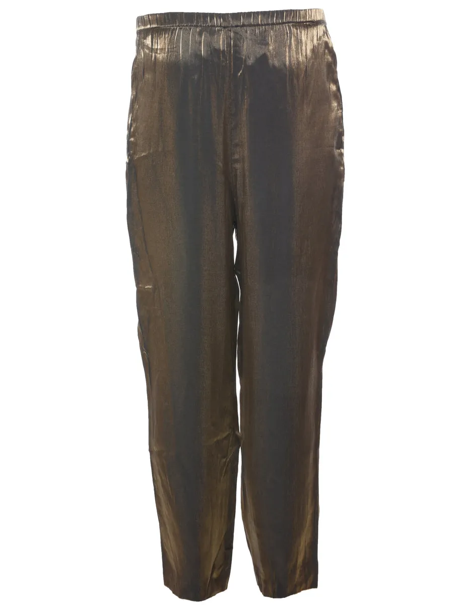 Metallic Pattern Olive Green Trousers - W24 L27