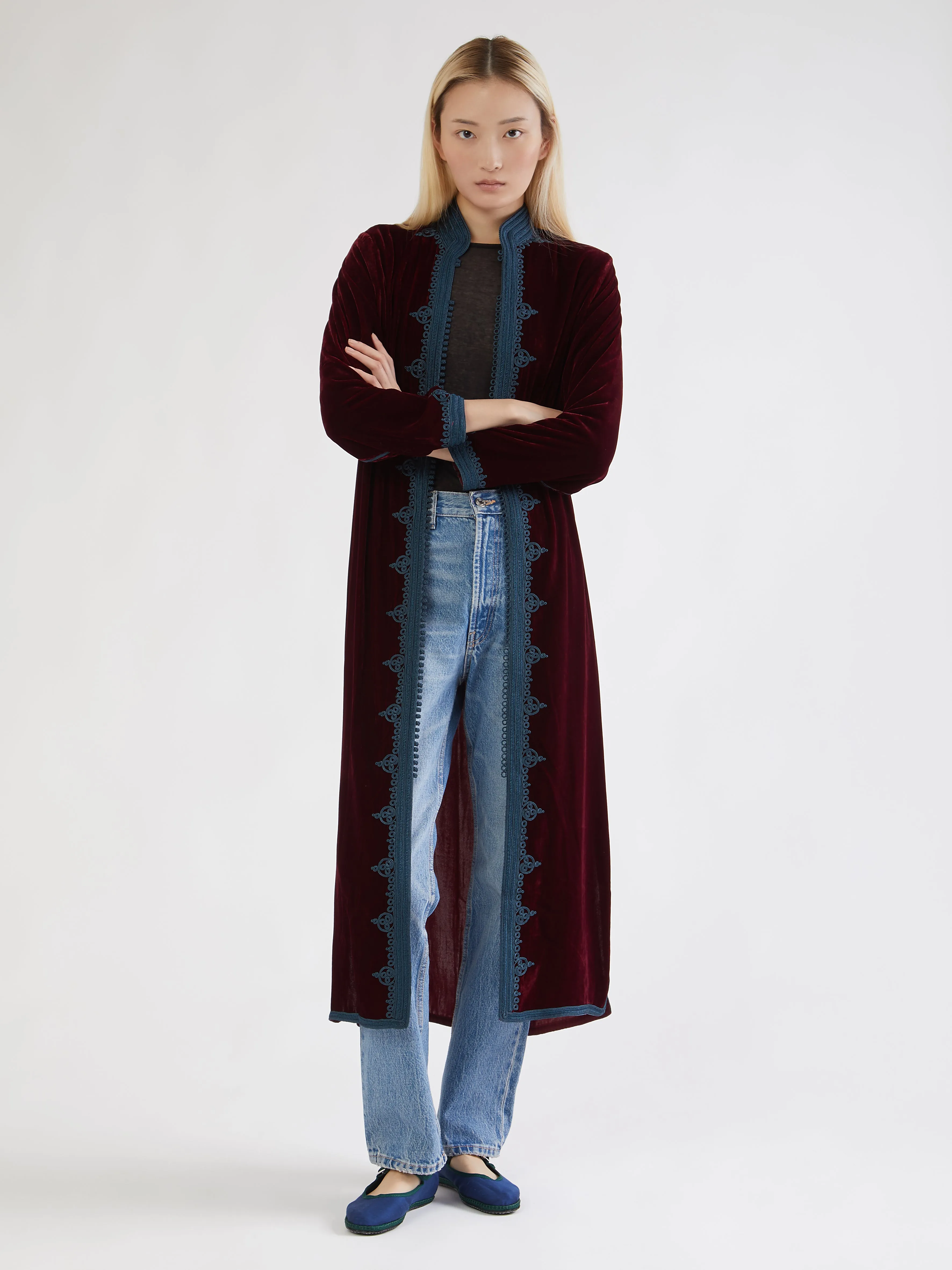 Moroccan velvet coat