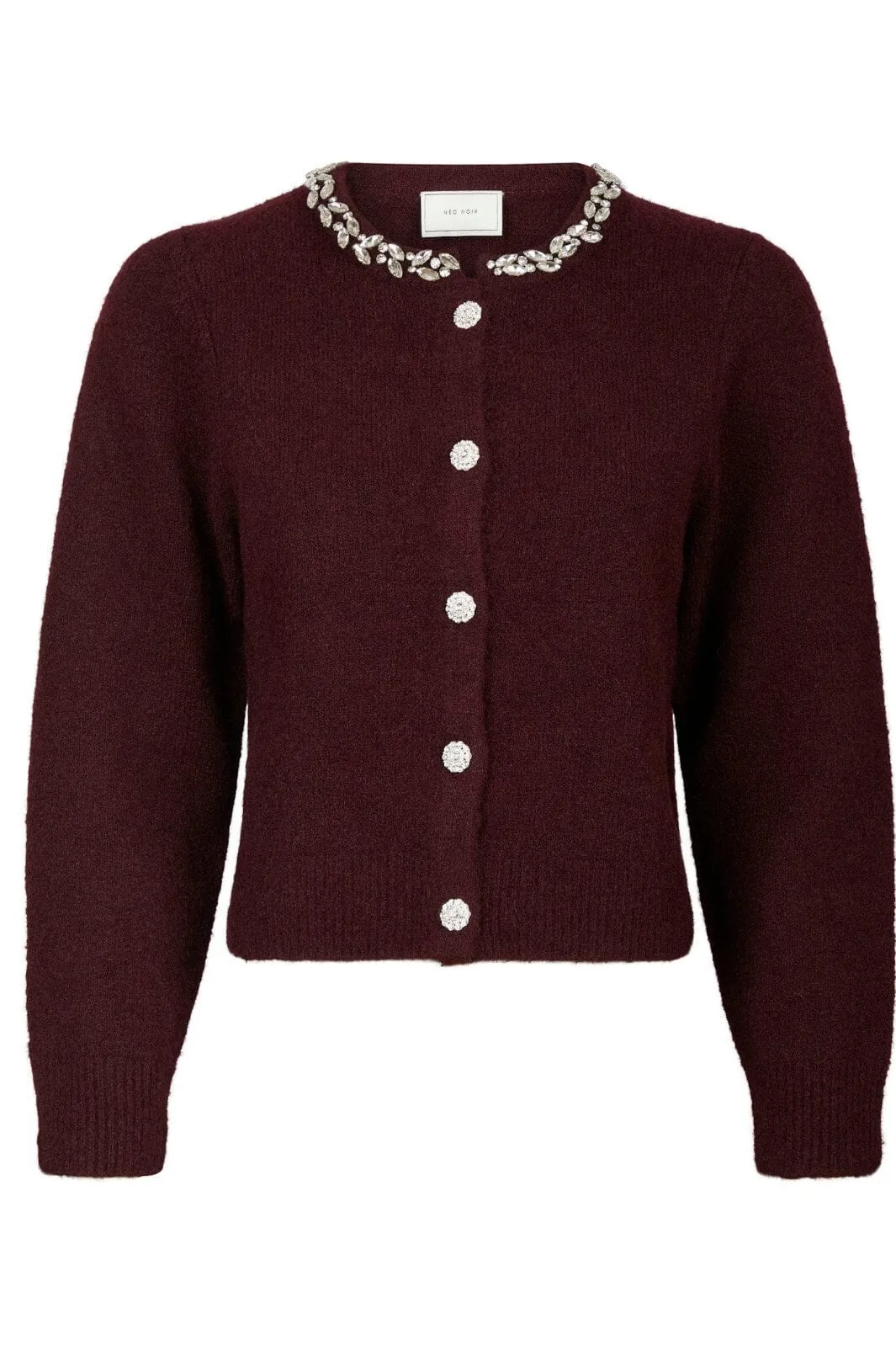 Neo Noir - Marie Stone Knit Cardigan 163850 - Wine