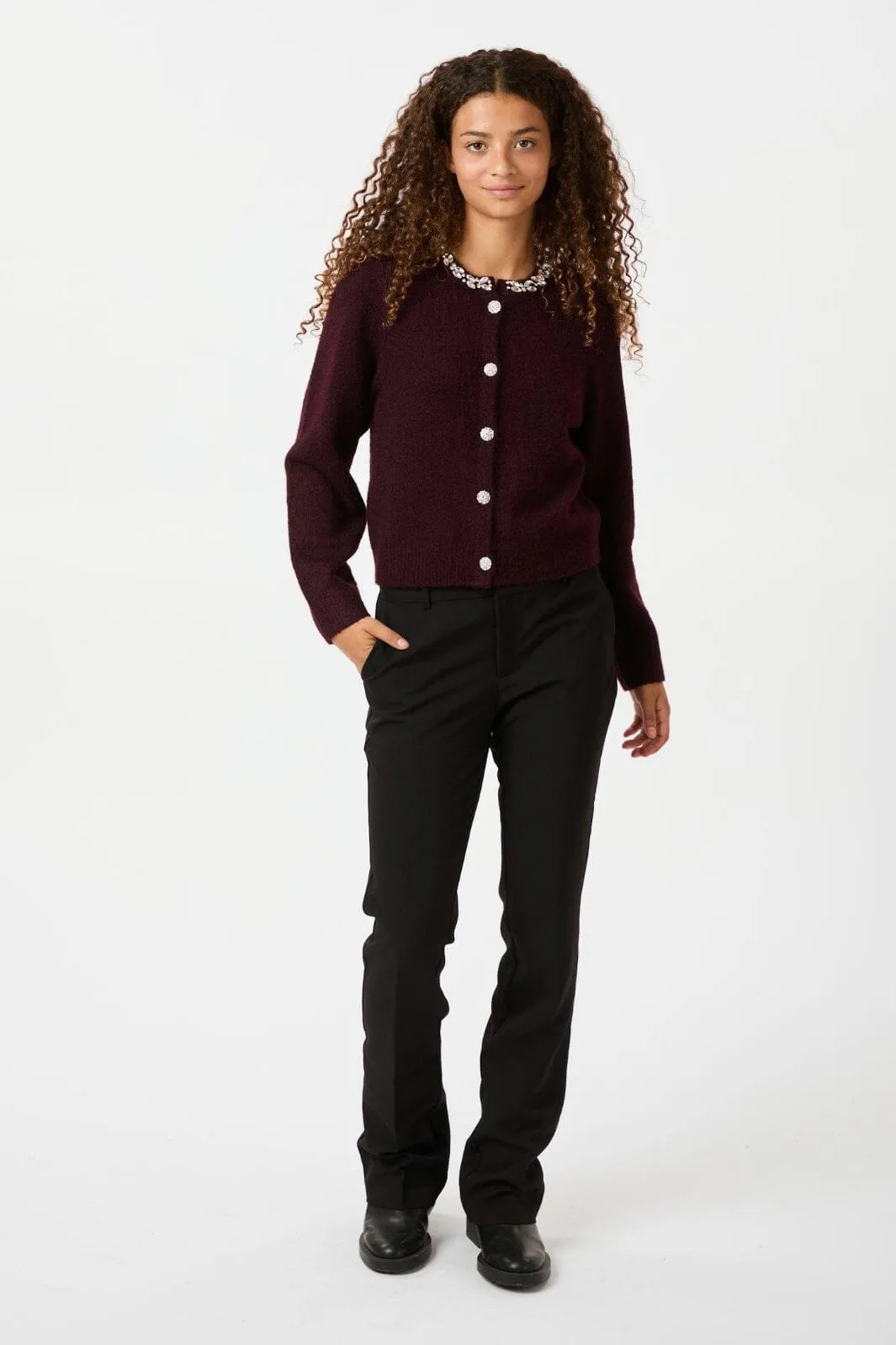 Neo Noir - Marie Stone Knit Cardigan 163850 - Wine