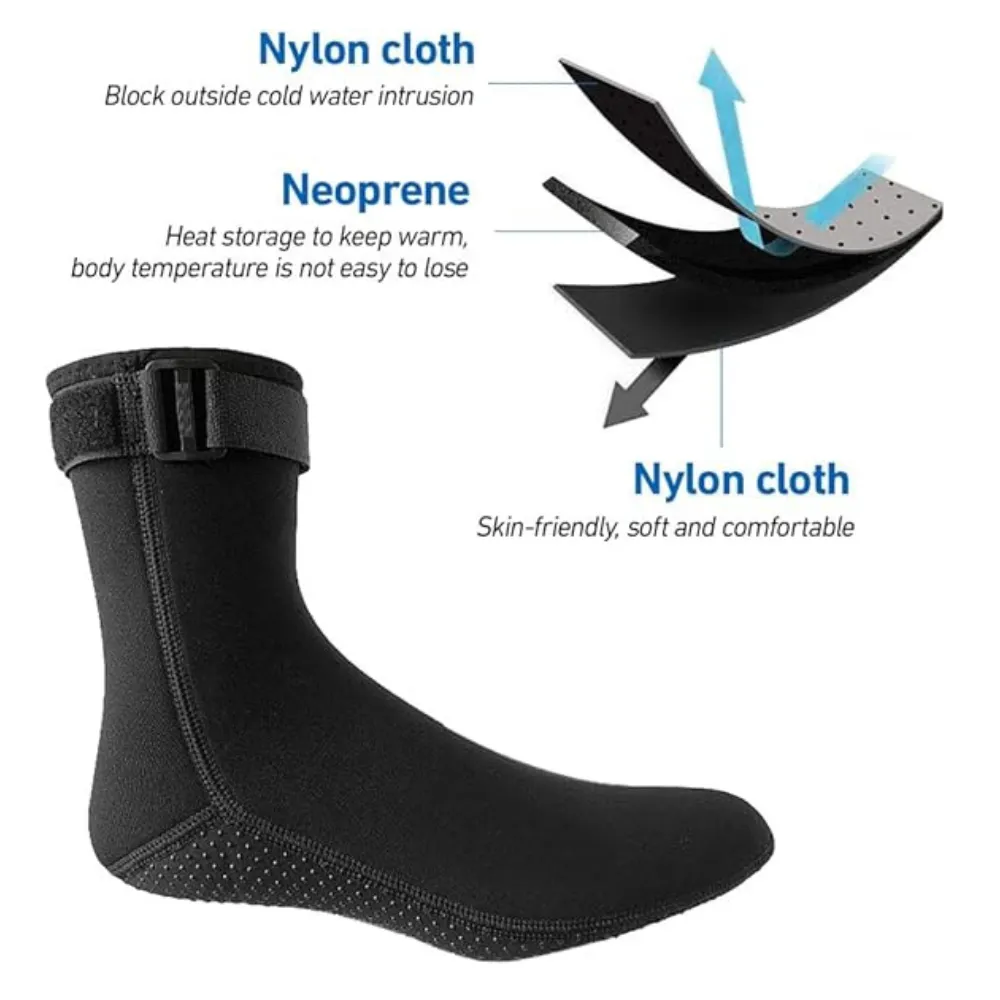 Neoprene Socks 3mm  Non-slip Black Outfish