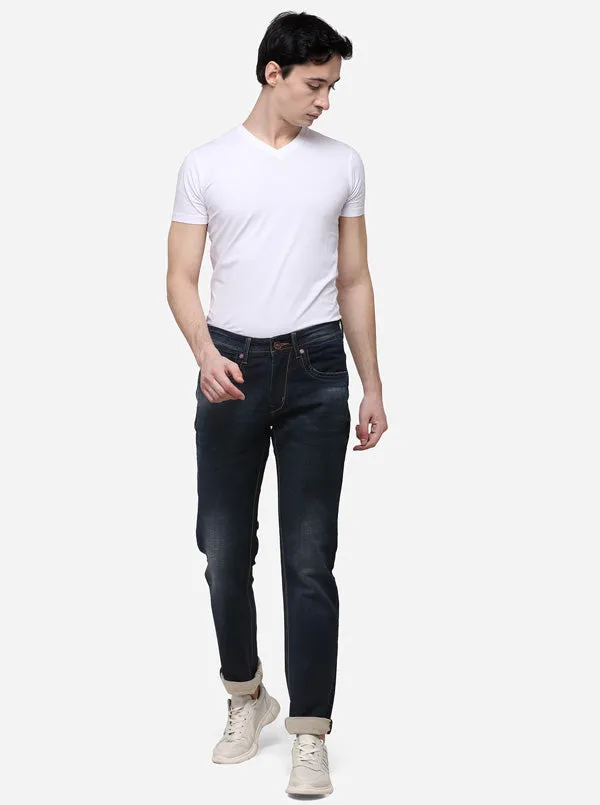 Night Blue Narrow Fit Solid Jeans | JadeBlue