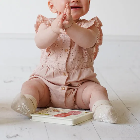 Non-Slip Stay On Baby and Toddler Socks - 3 Pack in Fairy Tale Pink, Oat & Grey Marl