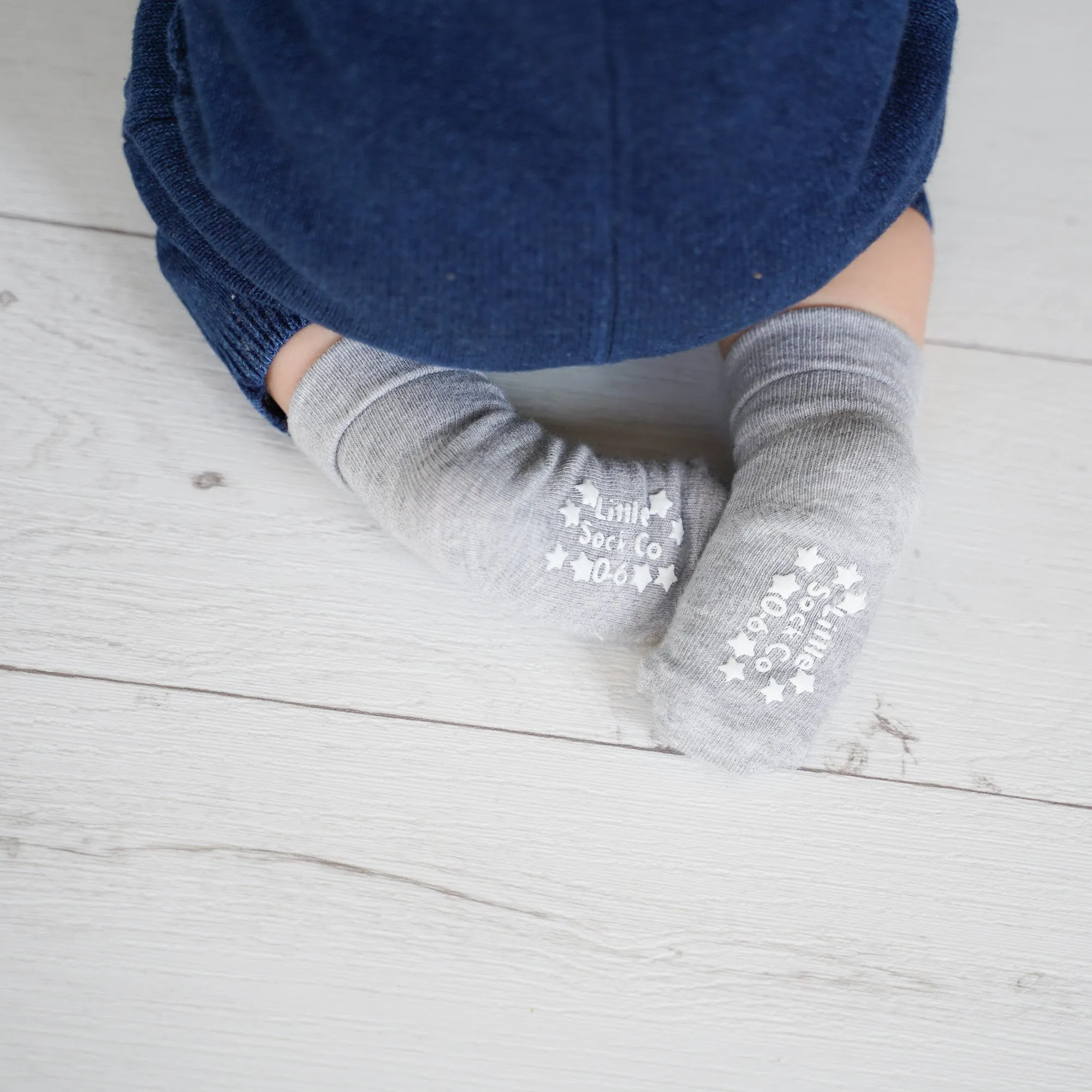 Non-Slip Stay On Baby and Toddler Socks - 3 Pack in Fairy Tale Pink, Oat & Grey Marl