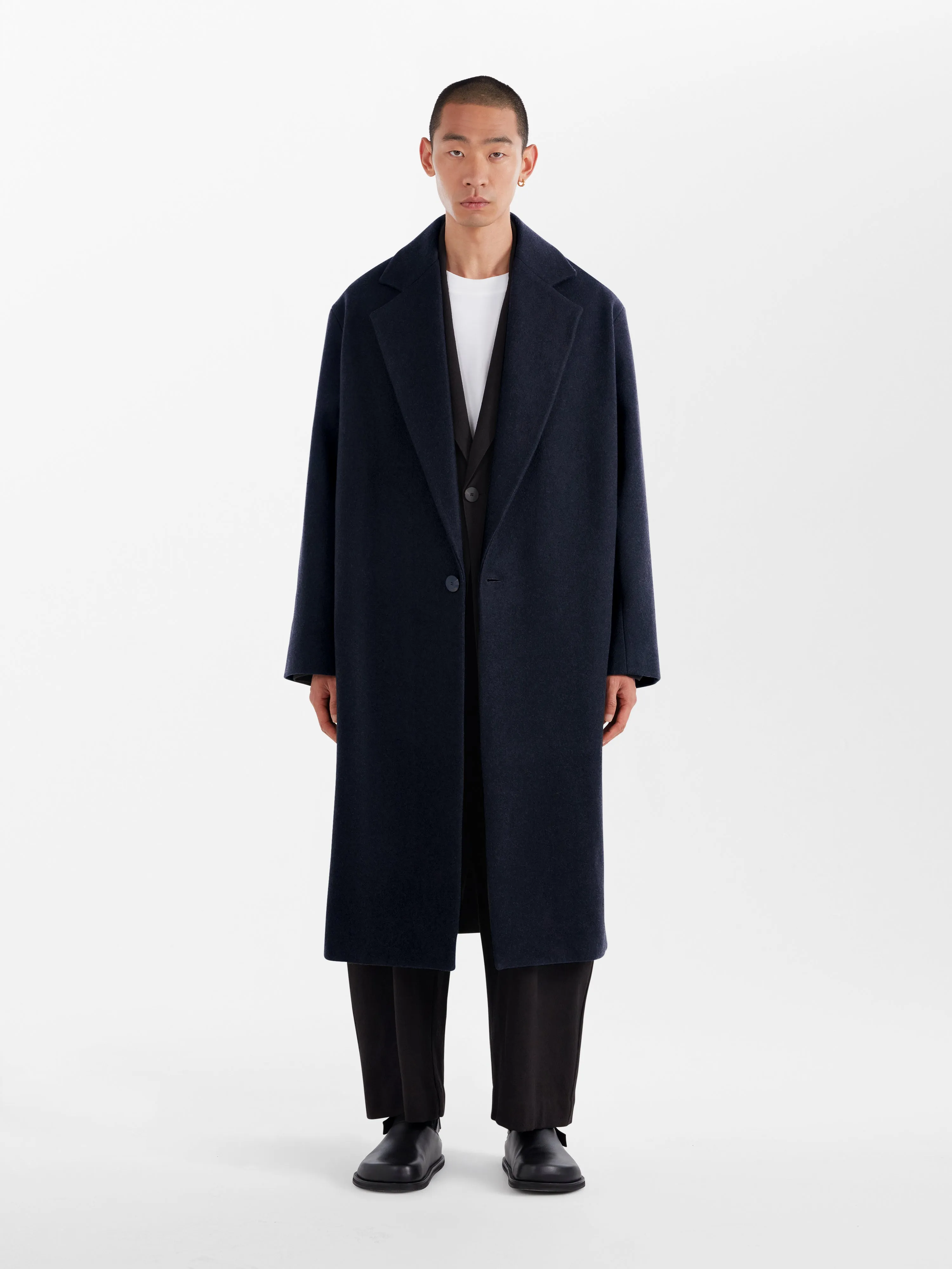 Notch Coat in Dark Navy