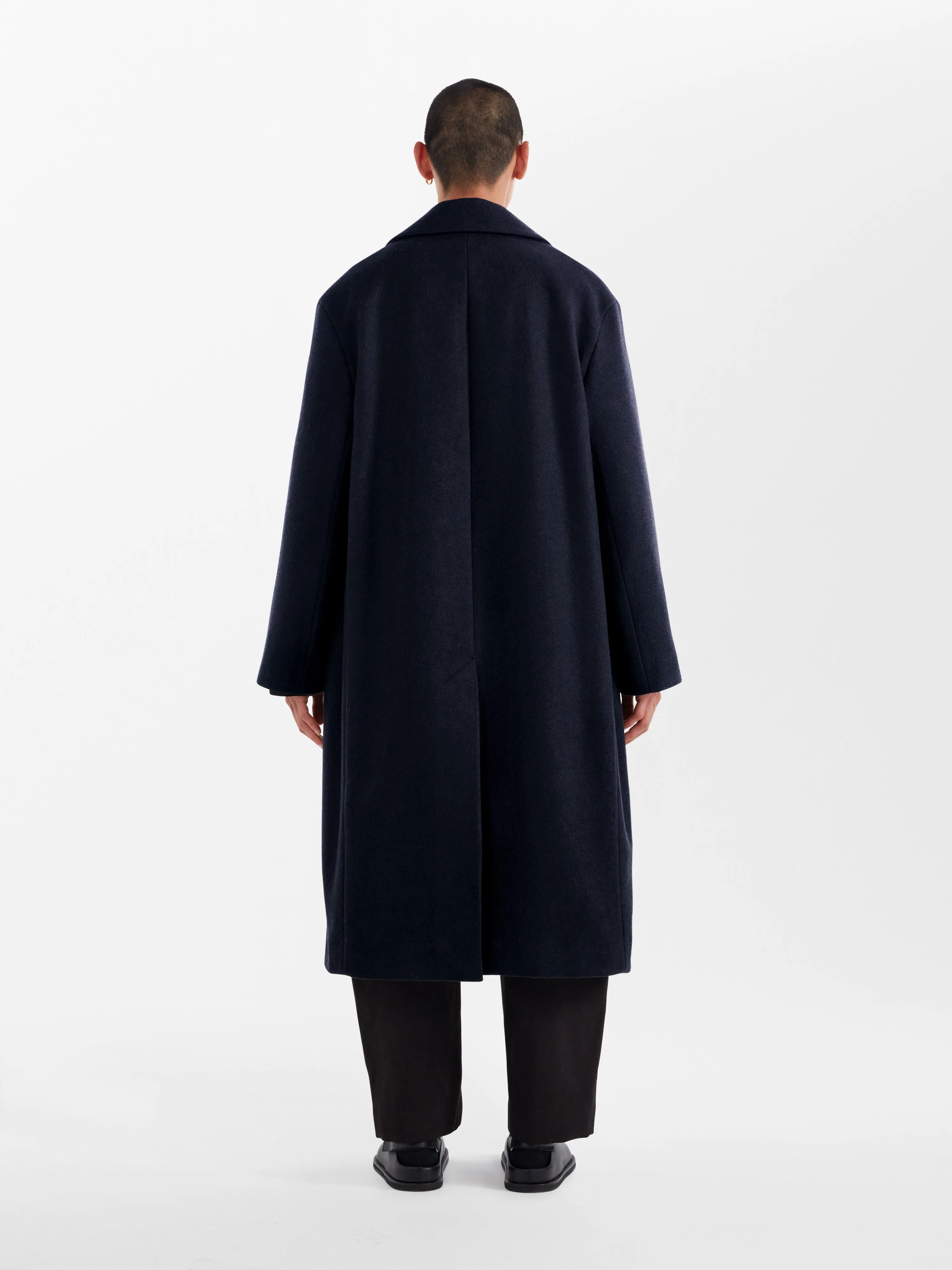 Notch Coat in Dark Navy