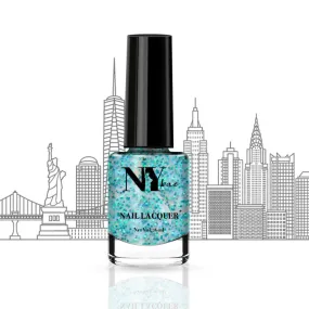 NY Bae Nail Lacquer, Glitter | Shimmer Paint | Chip Resistant Polish | Highly Pigmented | Blue - Long Island Moonlight 31 (6 ml)