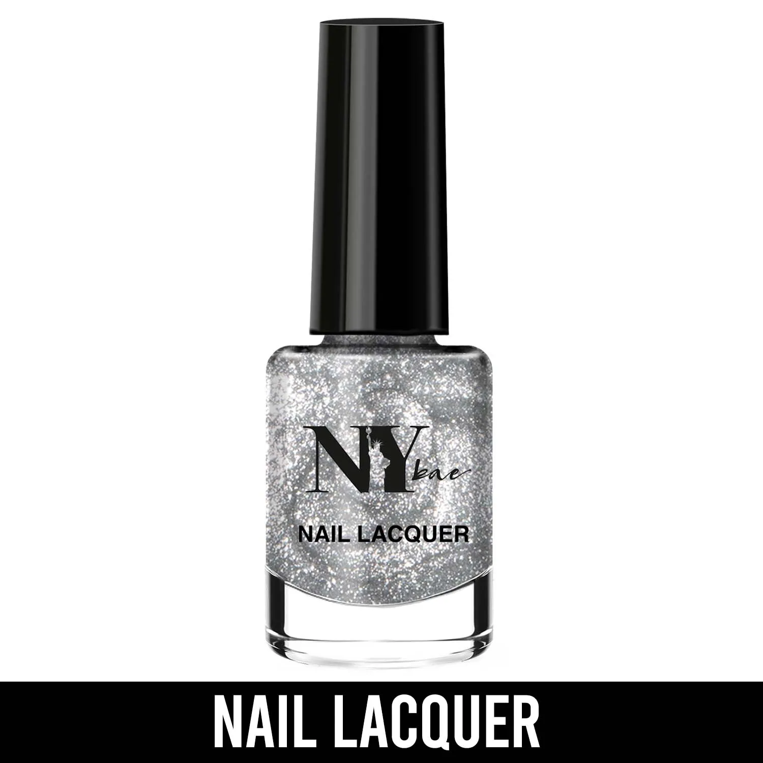 NY Bae Nail Lacquer, Glitter | Shimmer Paint | Chip Resistant Polish | Highly Pigmented - City Island Moonlight 12 (6 ml)