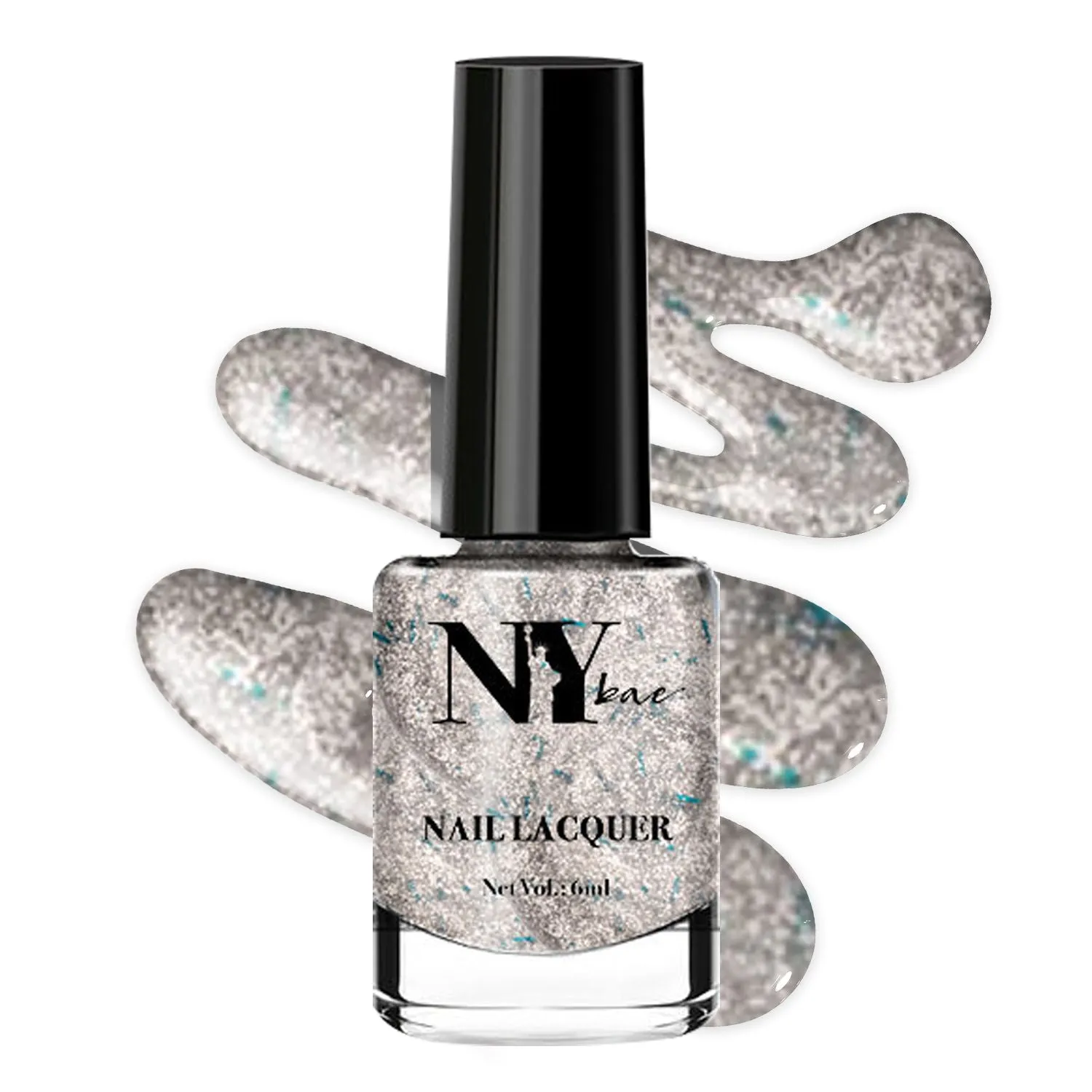 NY Bae Nail Lacquer, Glitter | Shimmer Paint | Chip Resistant Polish | Highly Pigmented - Lexington Moonlight 30 (6 ml)