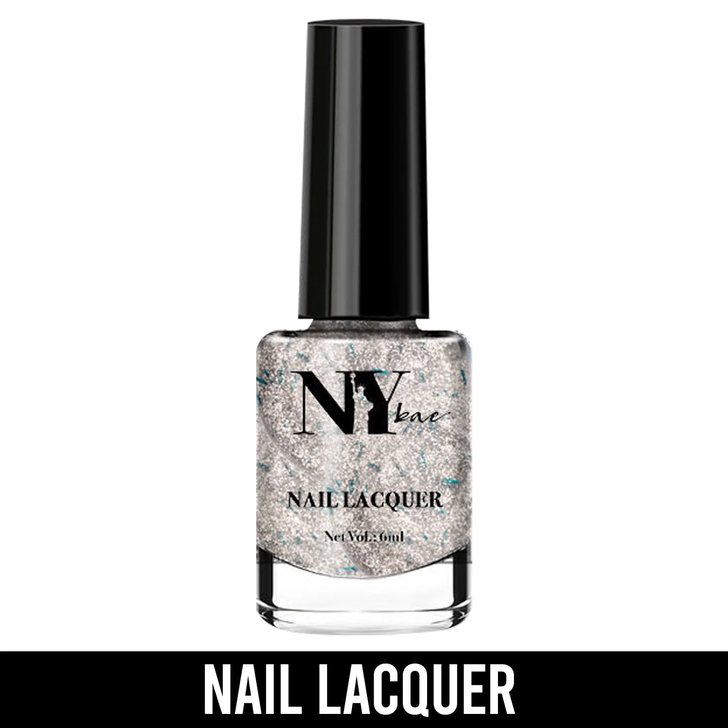 NY Bae Nail Lacquer, Glitter | Shimmer Paint | Chip Resistant Polish | Highly Pigmented - Lexington Moonlight 30 (6 ml)