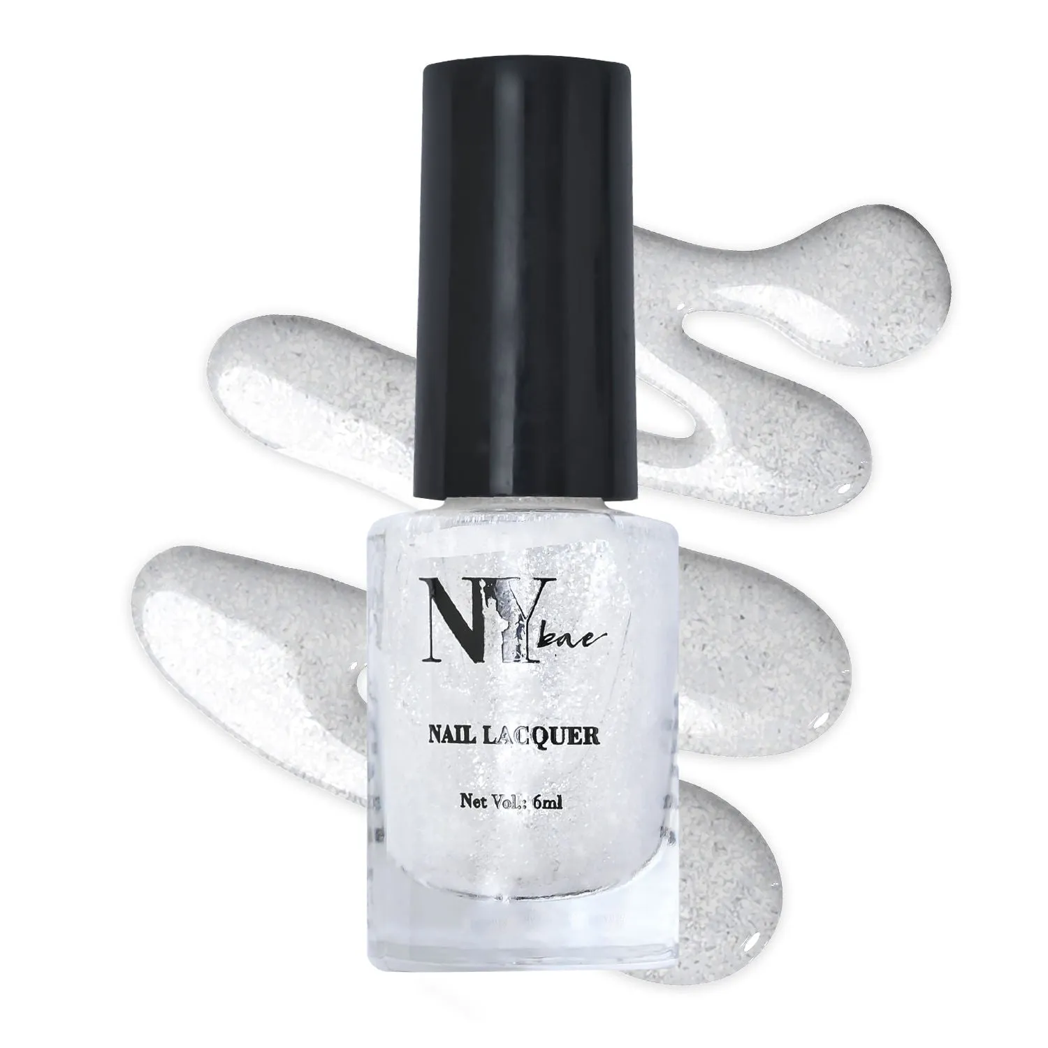 NY Bae Nail Lacquer, Glitter | Shimmer Paint | Chip Resistant Polish | Highly Pigmented - Madison Square Moonlight 18 (6 ml)